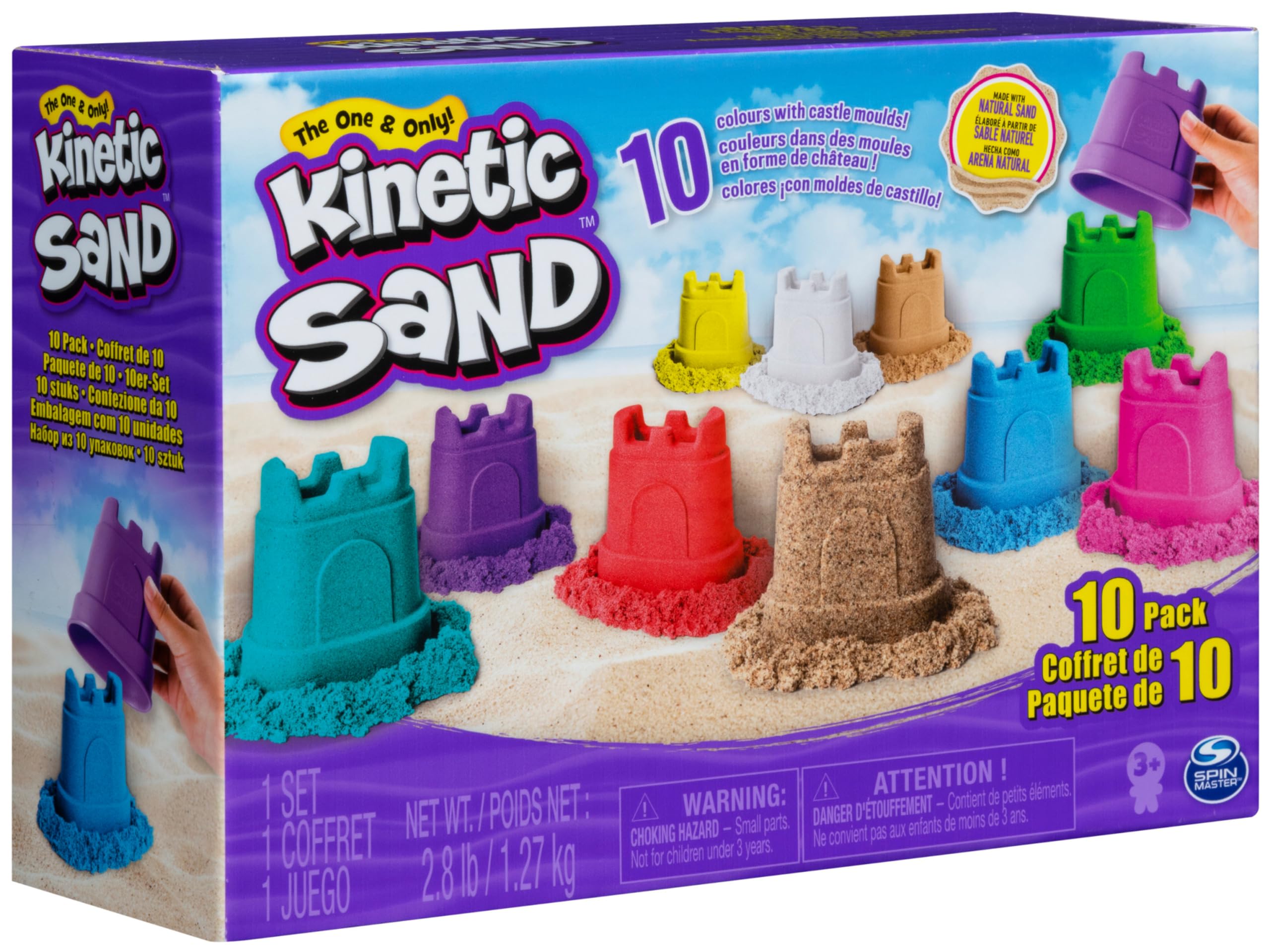 Kinetic Sand Castle Containers 10-Colour Pack | Non-Toxic Sensory Play Sand for Ages 3+ 9