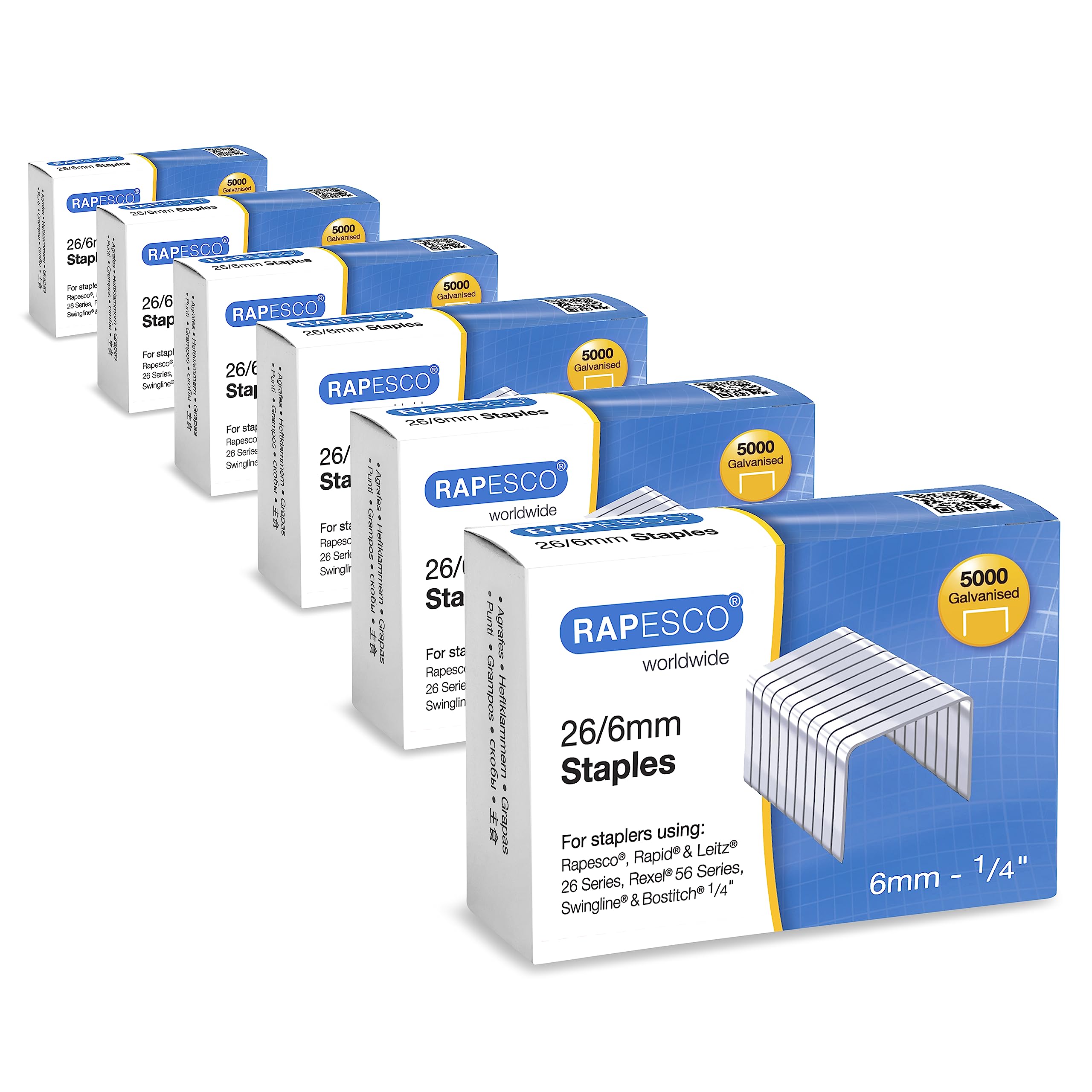 RAPESCO 1735 Staples Business Pack - 26/6mm (No.56) Galvanised Steel, 30000 Count