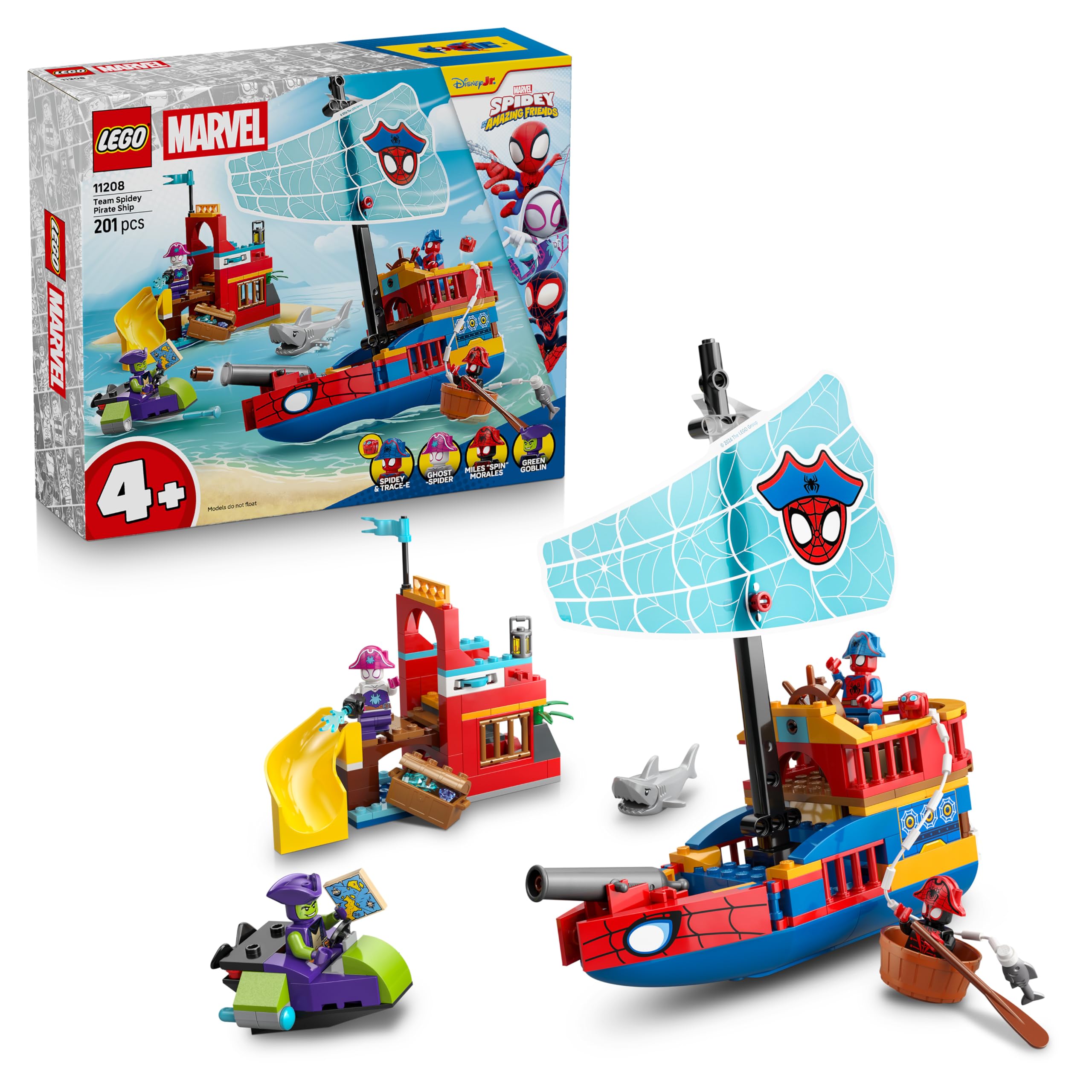 LEGO Marvel Team Spidey Pirate Ship Toy Set 11208 | Ages 4+ | Includes 4 Minifigures 1