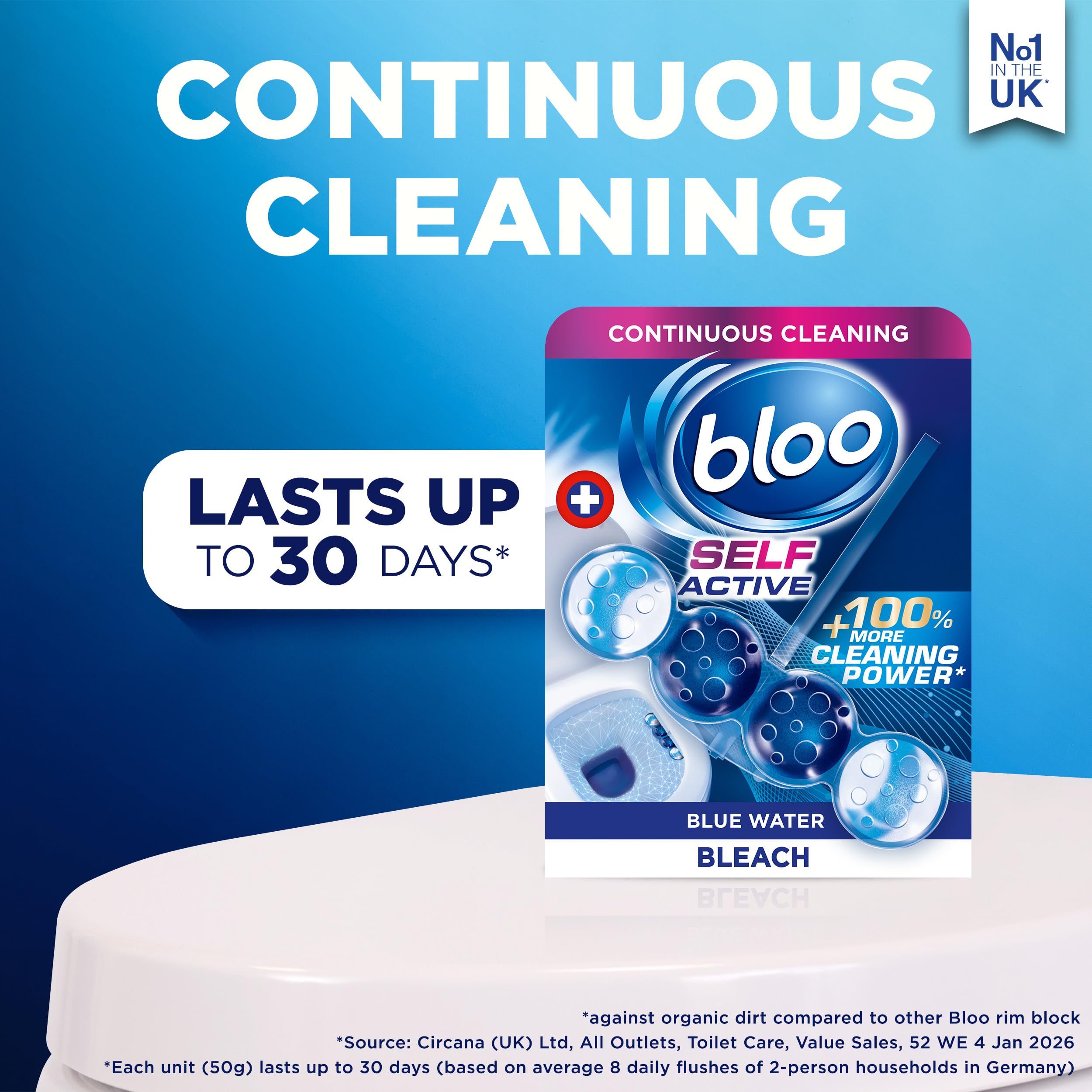 Bloo Self Active Duo Bleach Toilet Rim Block - Pack of 2 | 4-Function Formula 3