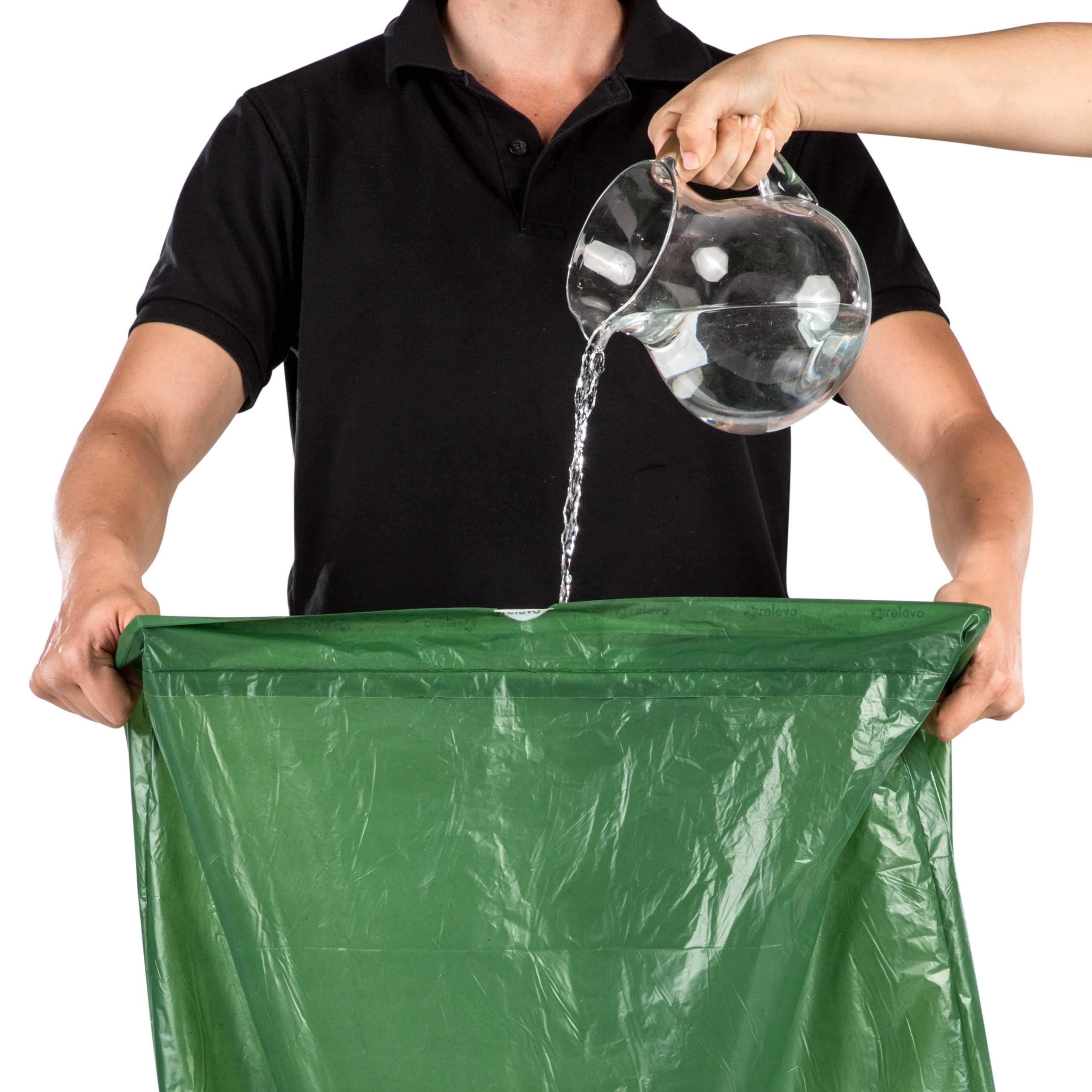Relevo Green Drawstring Bin Bags - 30L (45 Bags) | Extra Strong | 100% Recycled LDPE from Greenhouses 6