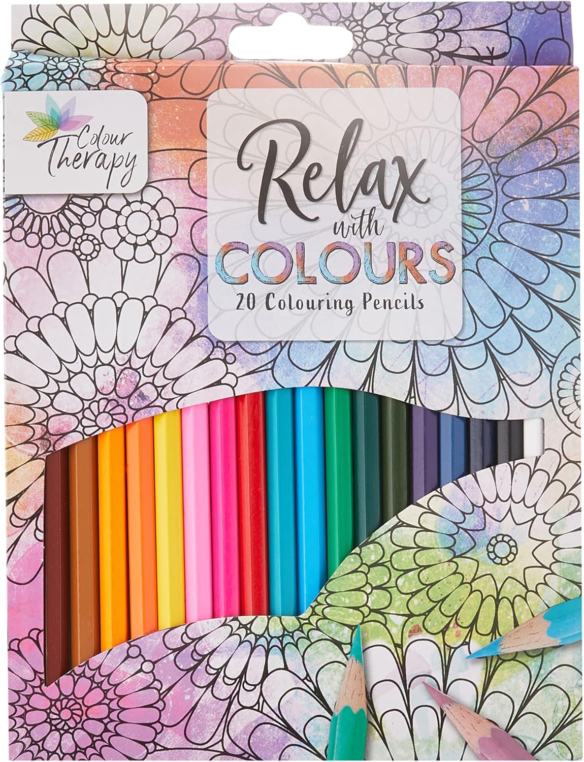 Colour Therapy Colouring Pencil Set - 20 Pre-Sharpened Wooden Pencils 1
