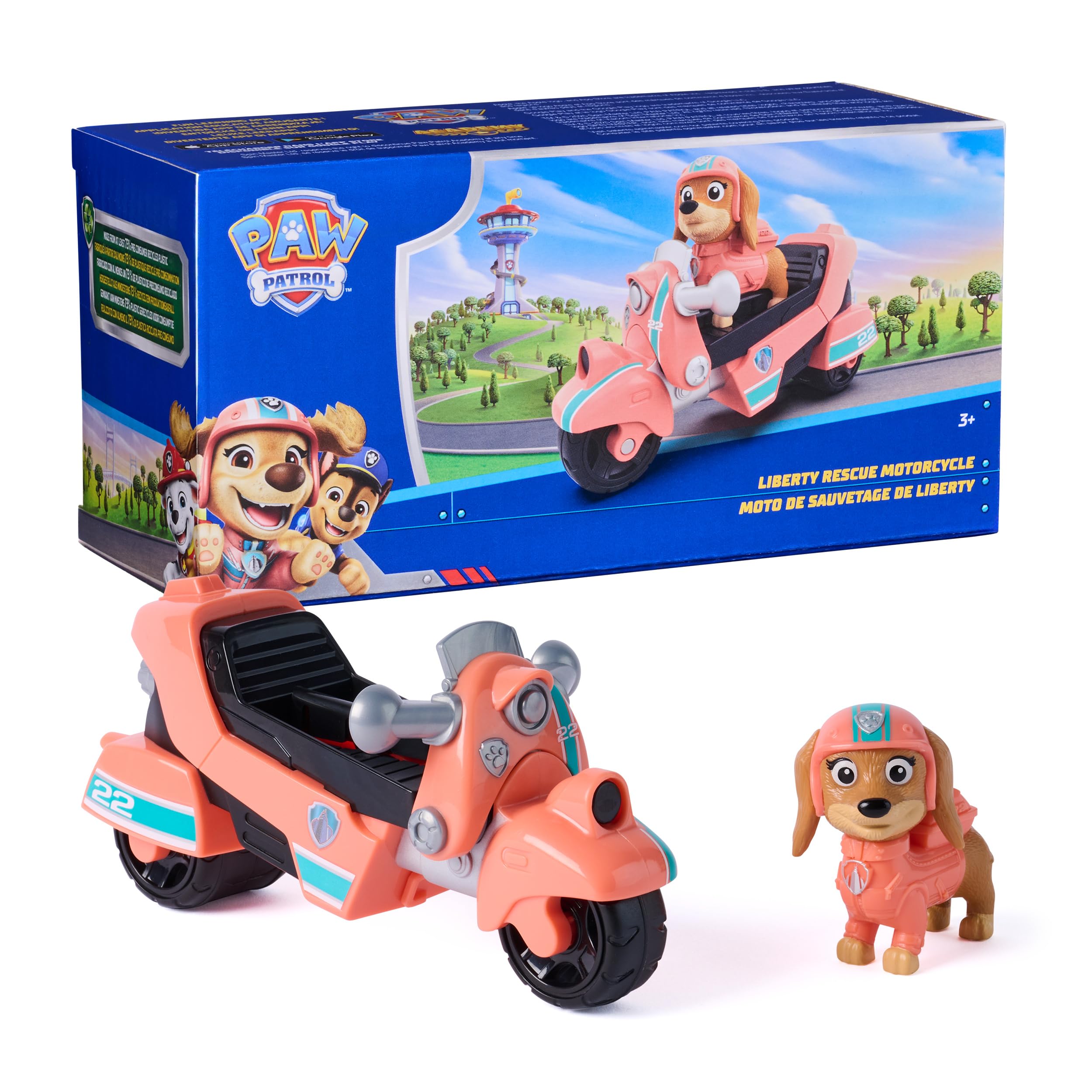 Paw Patrol Liberty Rescue Motorcycle Toy Bike with Collectible Action Figure | Ages 3-9 1