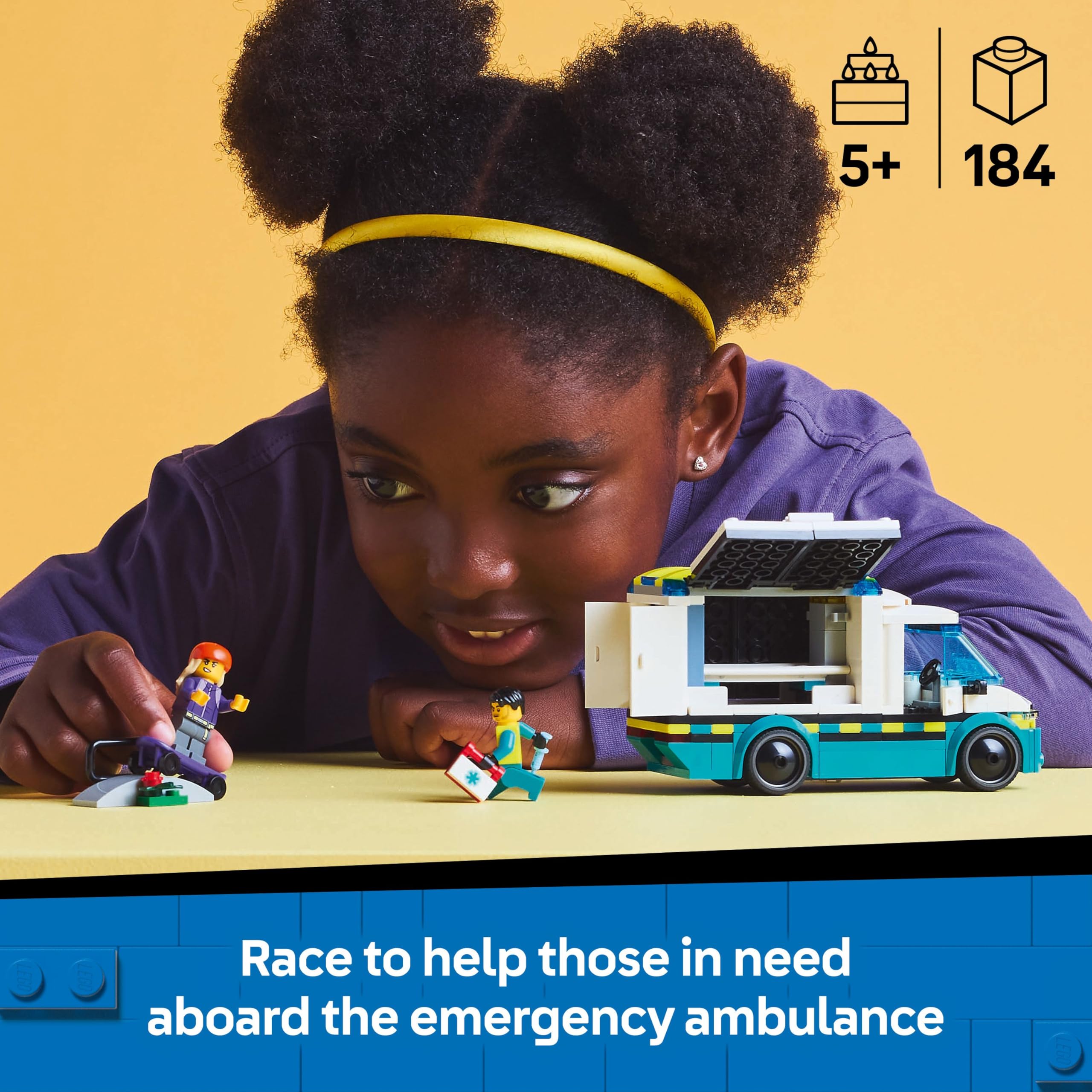 LEGO City Emergency Ambulance 60451 Building Set | Ages 5+ | Includes 2 Minifigures