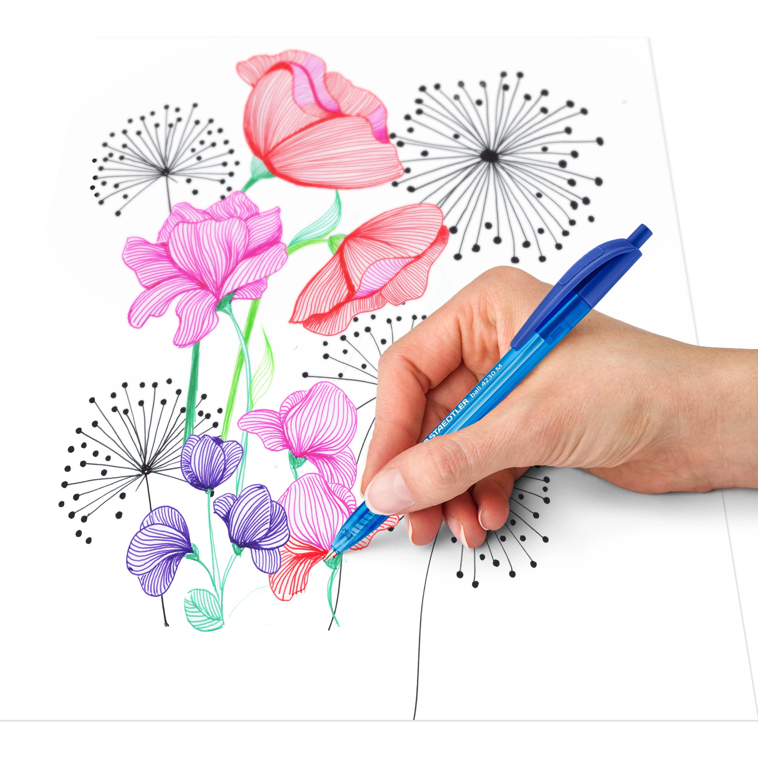STAEDTLER 4230 M-3 Retractable Ballpoint Pen - Blue Ink | 1.0mm Medium Point | Pack of 10 3