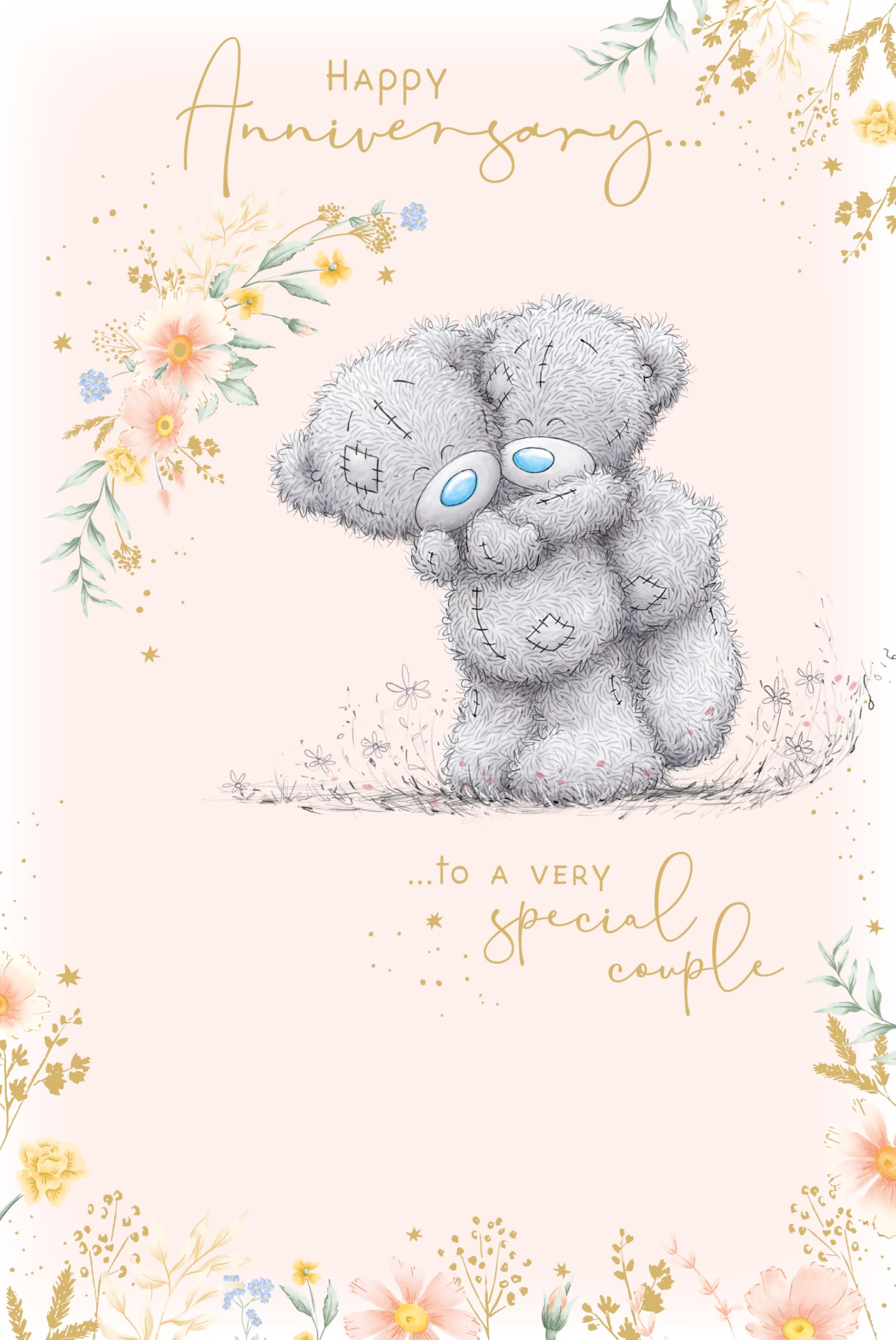 Me To You Tatty Teddy Happy Anniversary Card for Special Couple | 6 x 9 Inches | Gold Foil Detail 1
