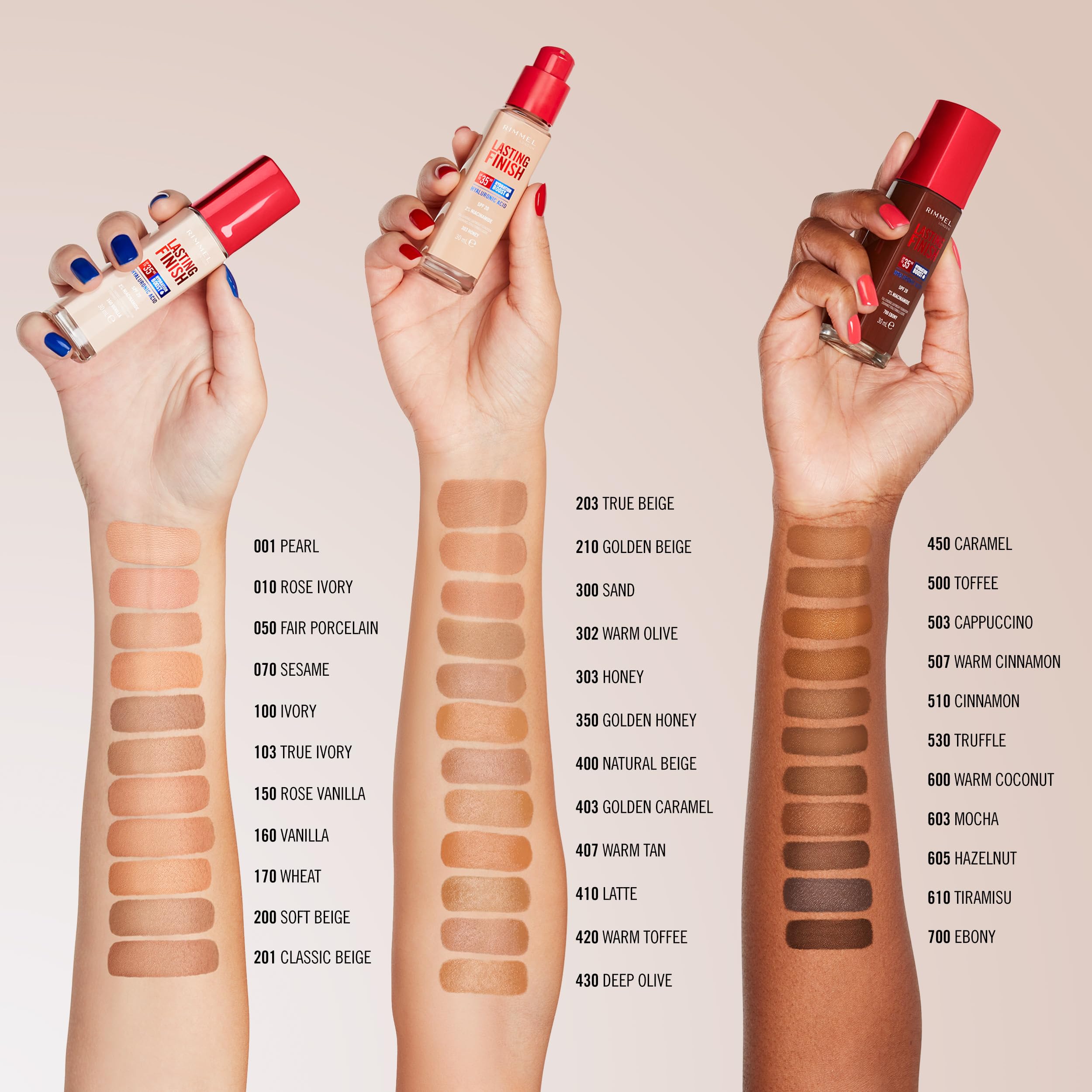 Rimmel - Lasting Finish 35Hr Foundation (Warm Olive 302), Full Coverage, Hydrating, SPF20, Vegan, Cruelty Free 5