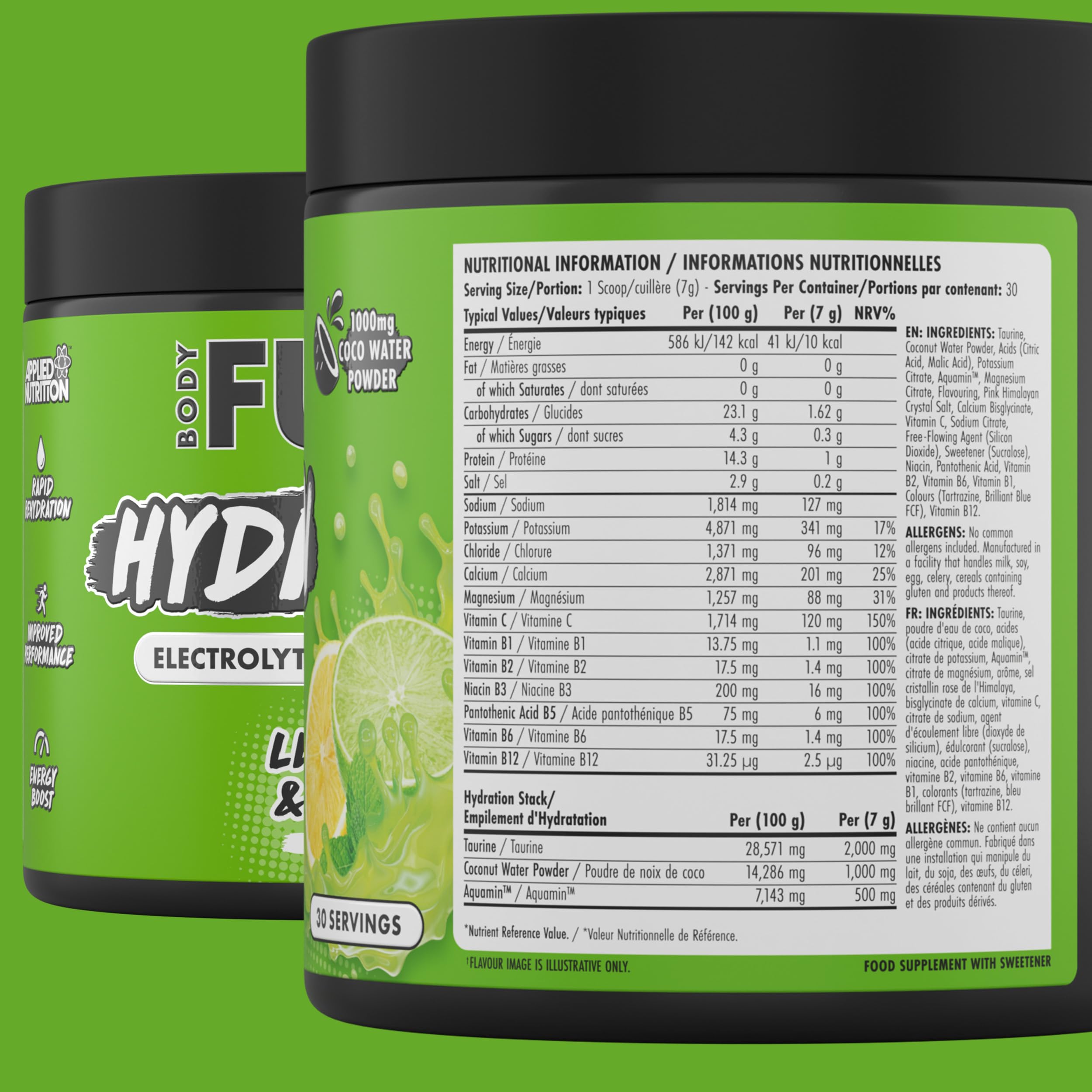 Applied Nutrition BodyFuel Hydration Electrolyte & Vitamin Powder - 30 Servings | Vegan & Halal 7