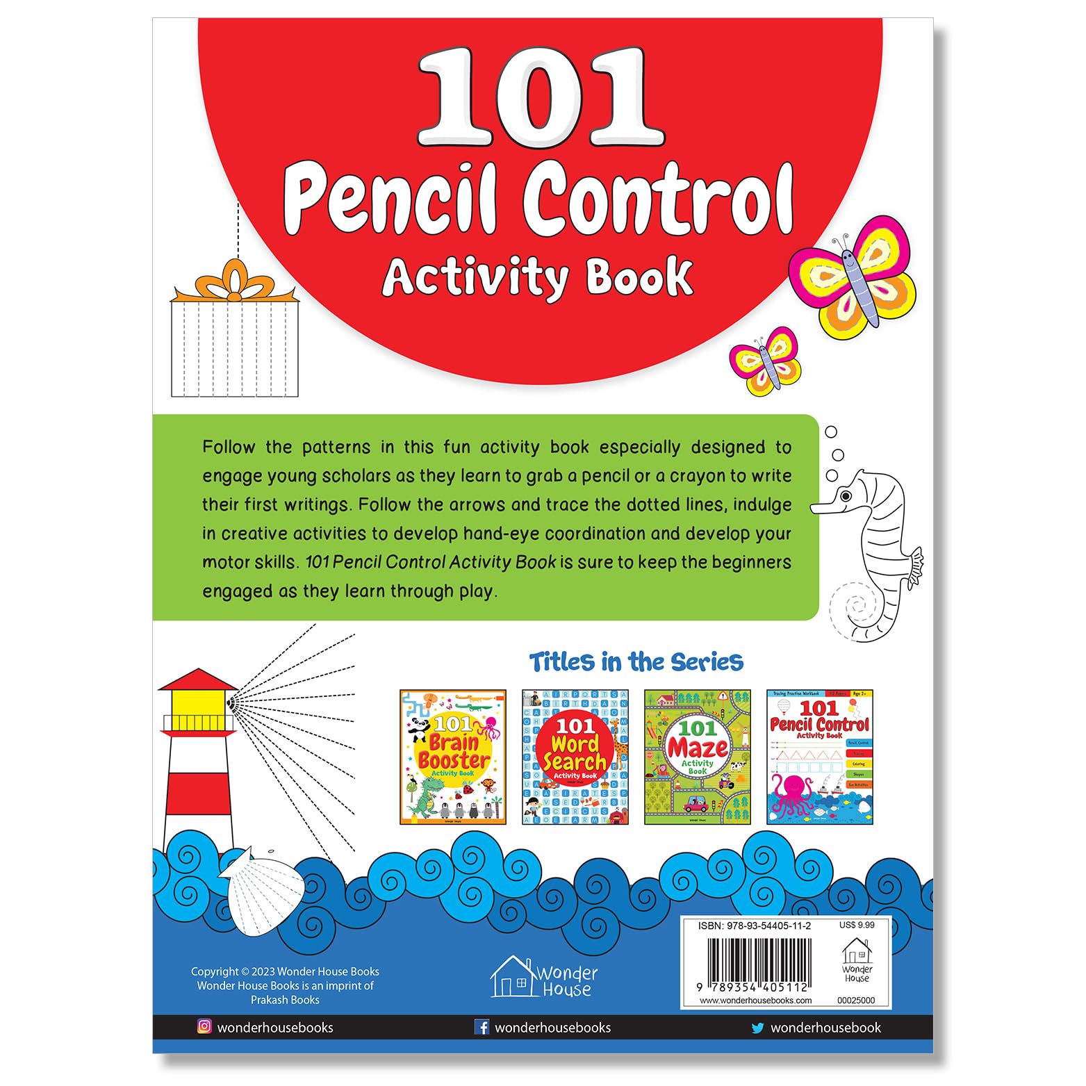 Wonder House 101 Pencil Control Activity Book - Tracing Practice for Ages 2+