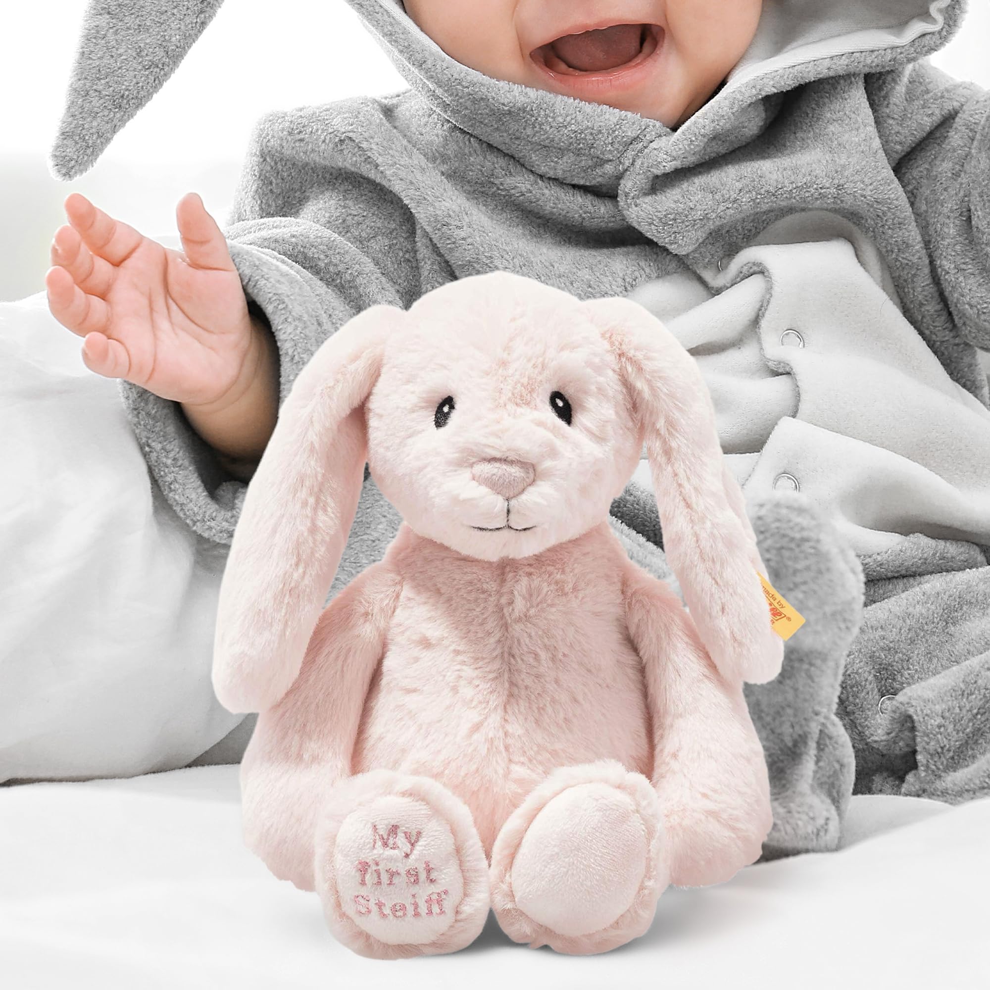 Steiff My First Hoppie Rabbit - Pink, 26cm Soft Cuddly Toy