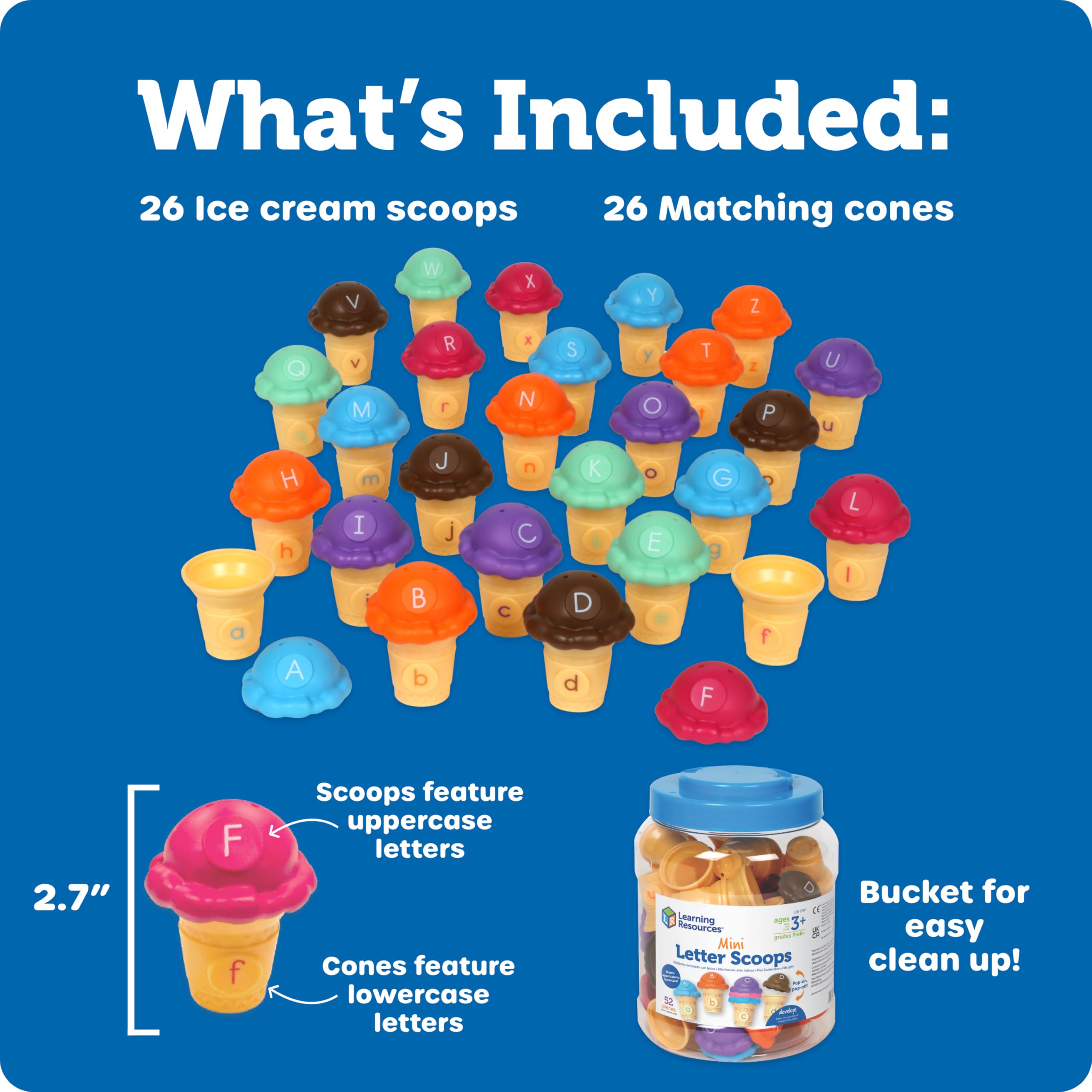 Learning Resources Mini Letter Scoops - Alphabet Learning Toy for 3 Year Olds 5