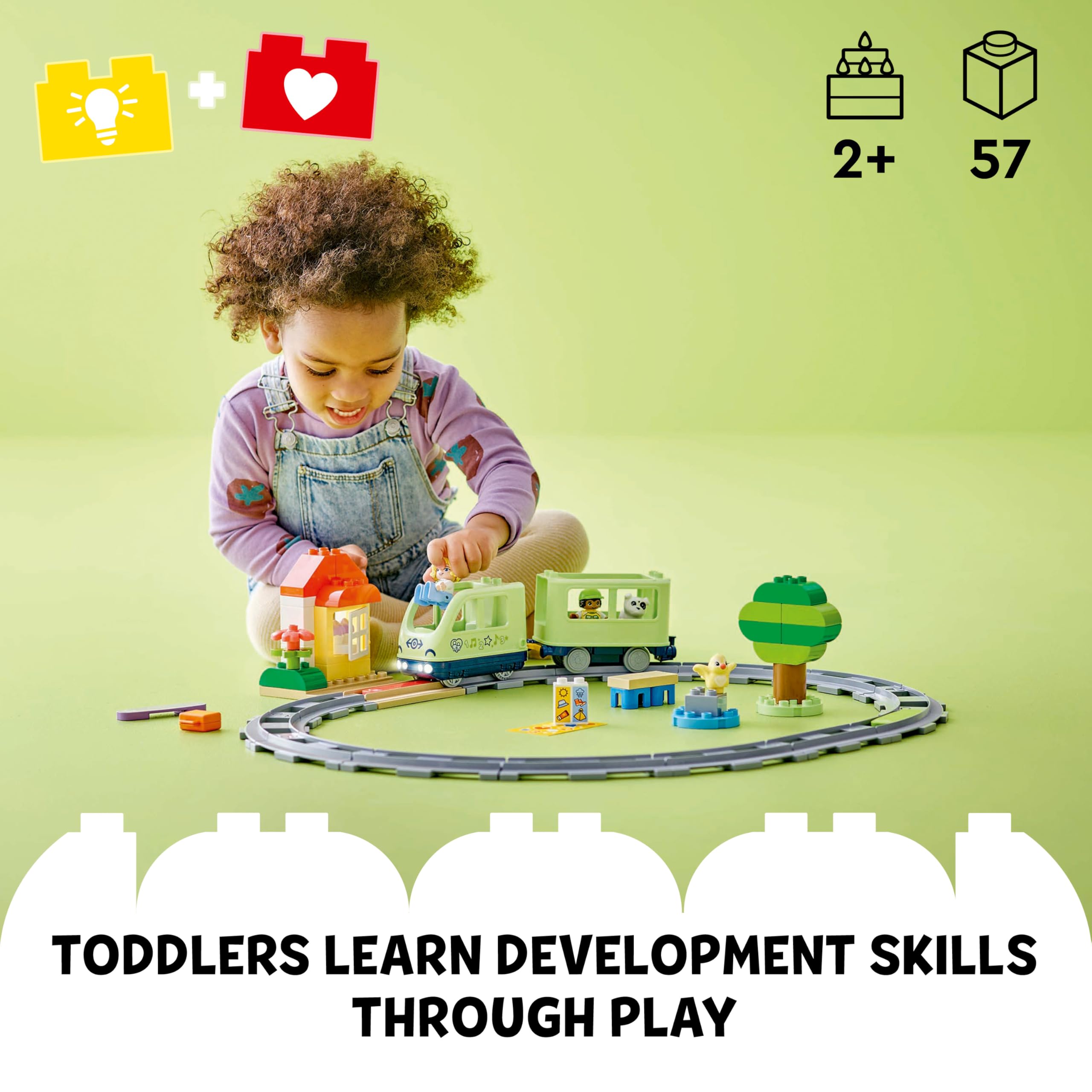 LEGO DUPLO Interactive Adventure Train Set - 14 Track Pieces | Lights & Sounds | Ages 2+ 2