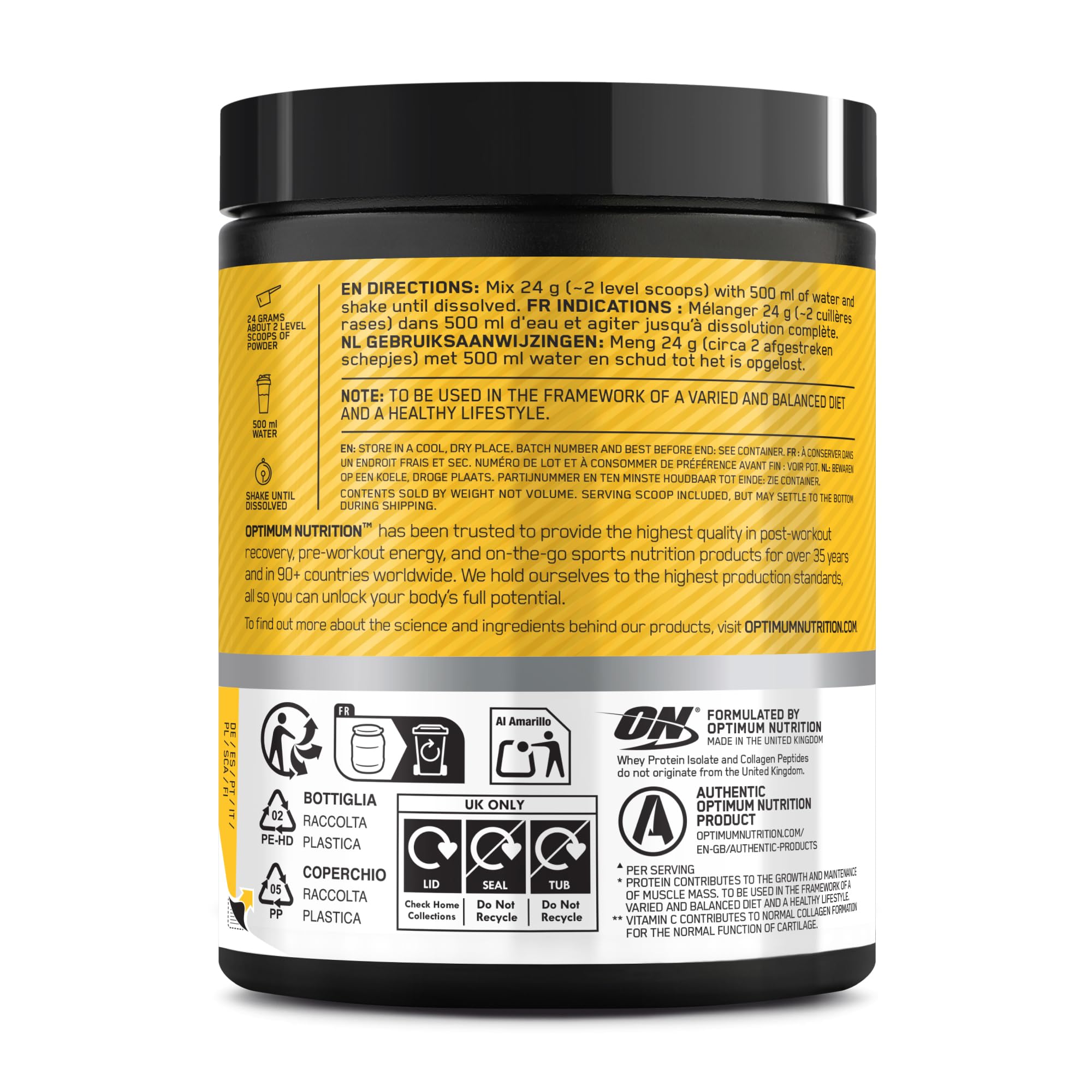 Optimum Nutrition Clear Whey + Collagen Summer Fruit Ice Tea Flavour 240g 19