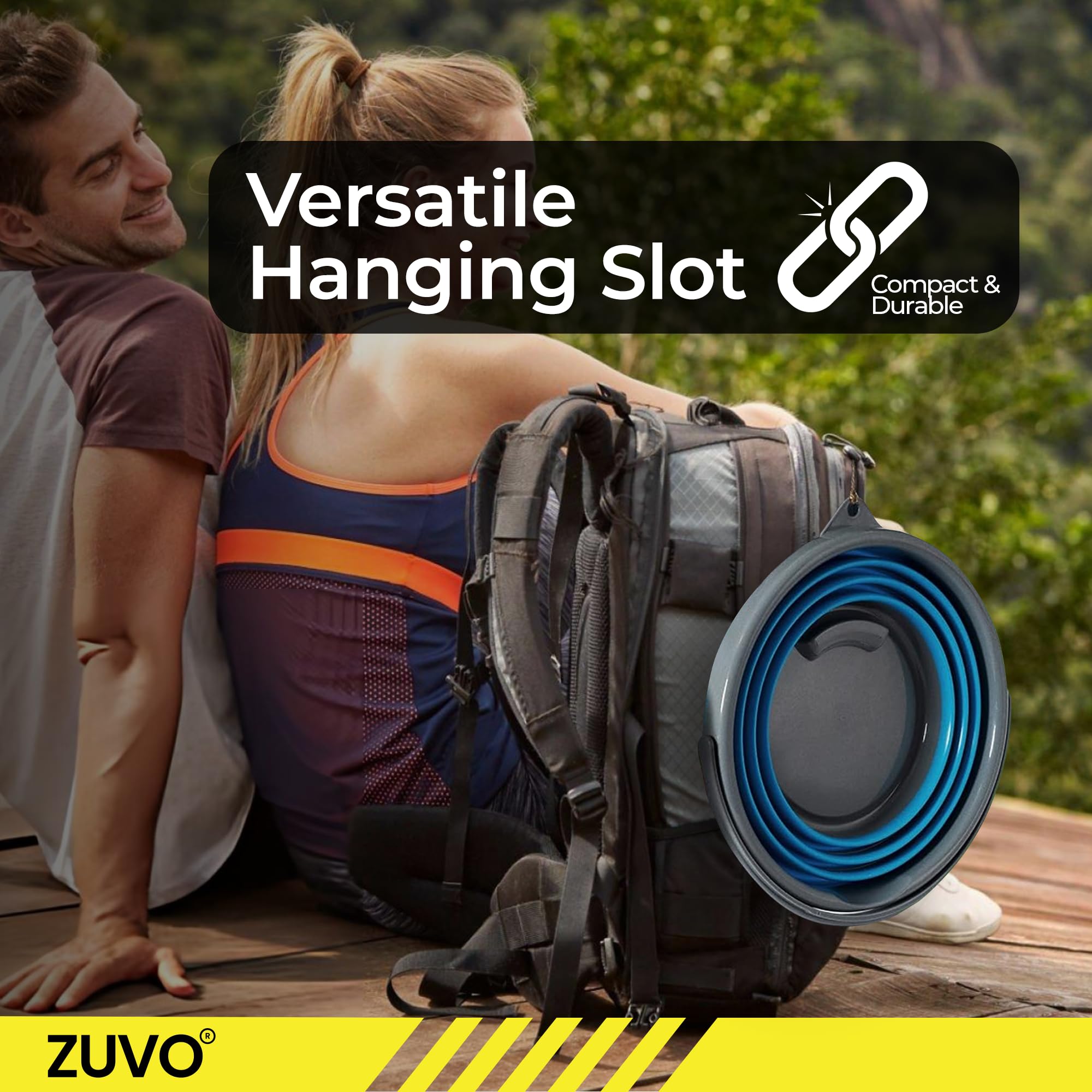 Zuvo Collapsible Bucket - 10L Capacity, Food-Grade Silicone, Leakproof Design 7