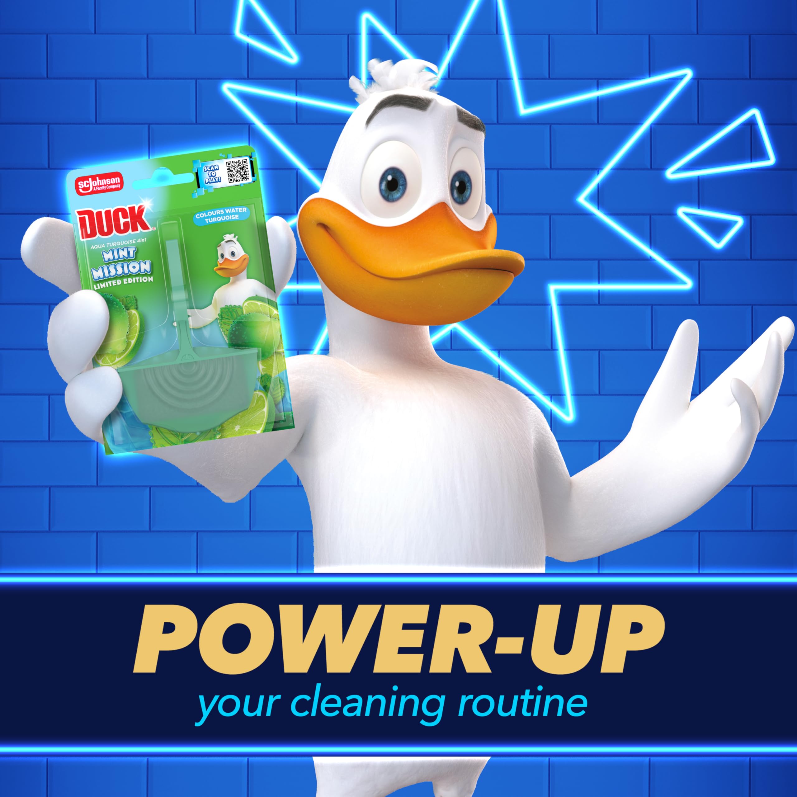 DUCK Colouring Toilet Rim Block - Mint Mission Scent | Anti-Limescale | Colors Water Turquoise 2