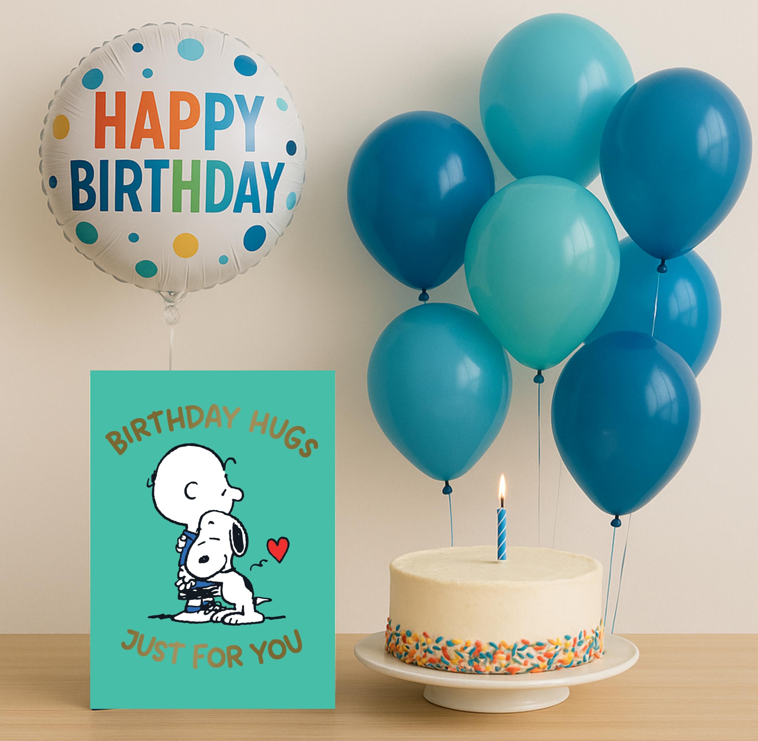 Danilo Promotions LTD Peanuts Snoopy Birthday Card 'Birthday Hugs' | Multi Color | Unisex-Kids