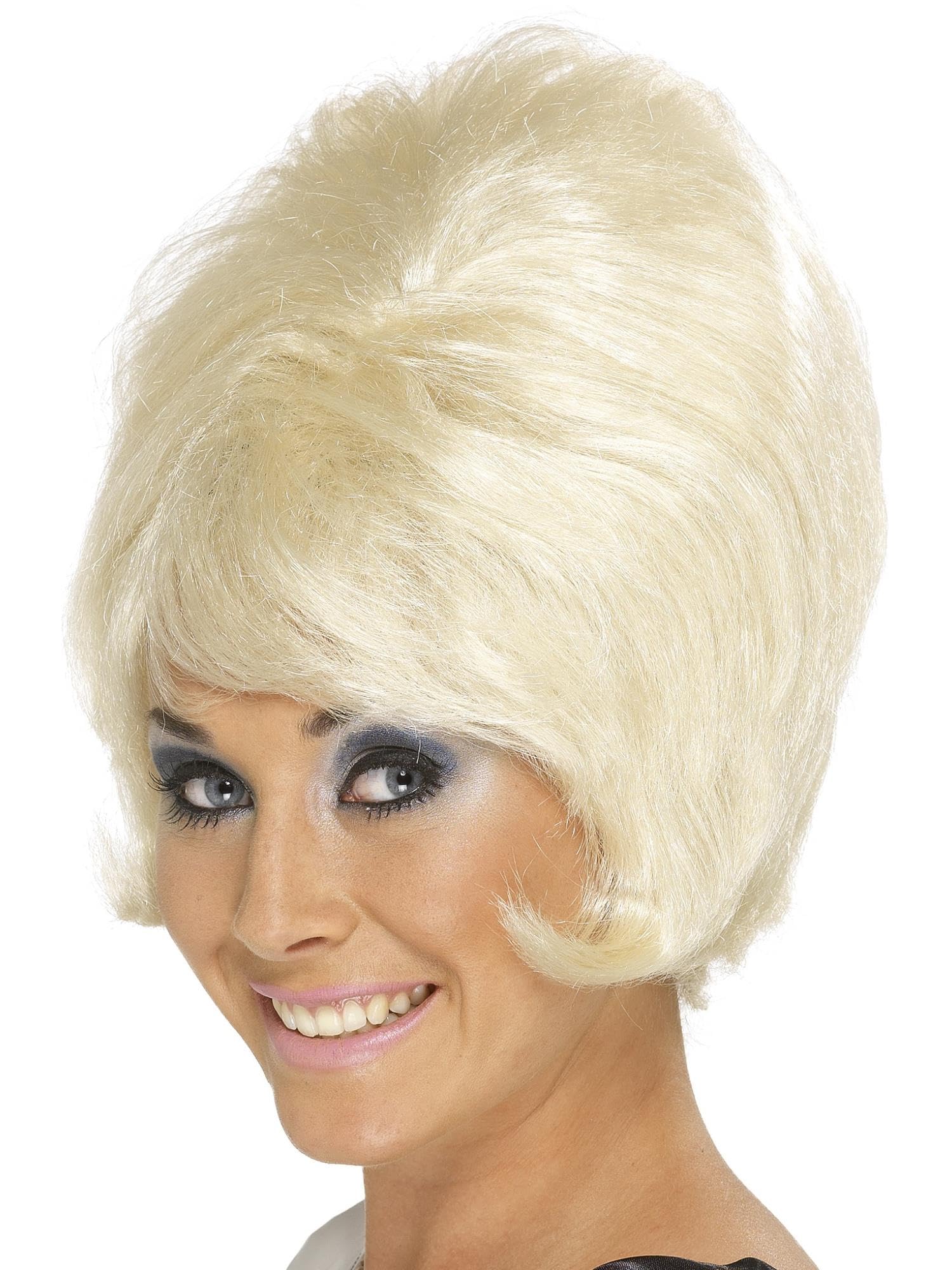 Smiffys 60s Beehive Wig Blonde Short 1960s Groovy Fancy Dress Up Wig