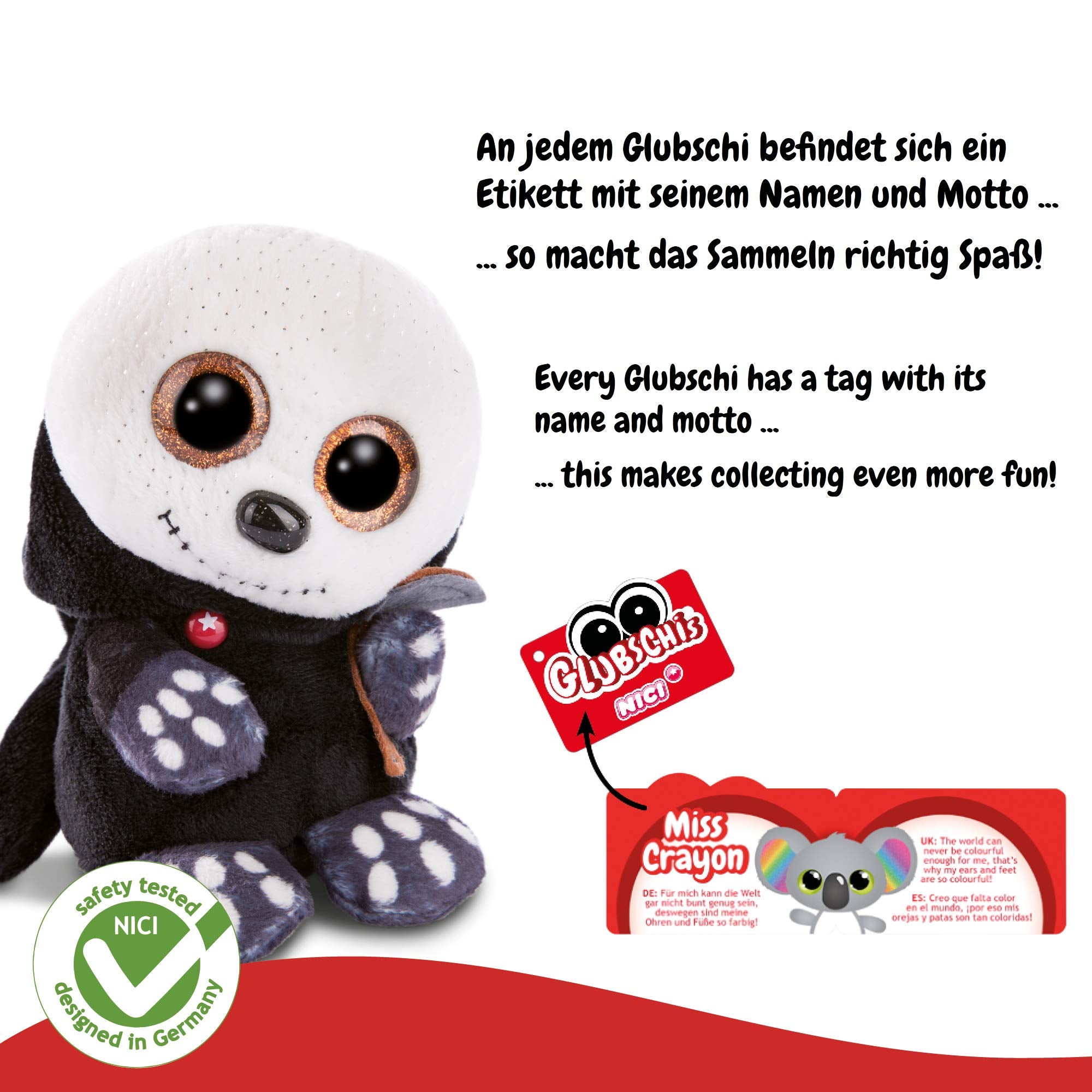 Nici Glubschis Cuddly Soft Toy - Grim Reaper Sanito Halloween Plush, Black 7