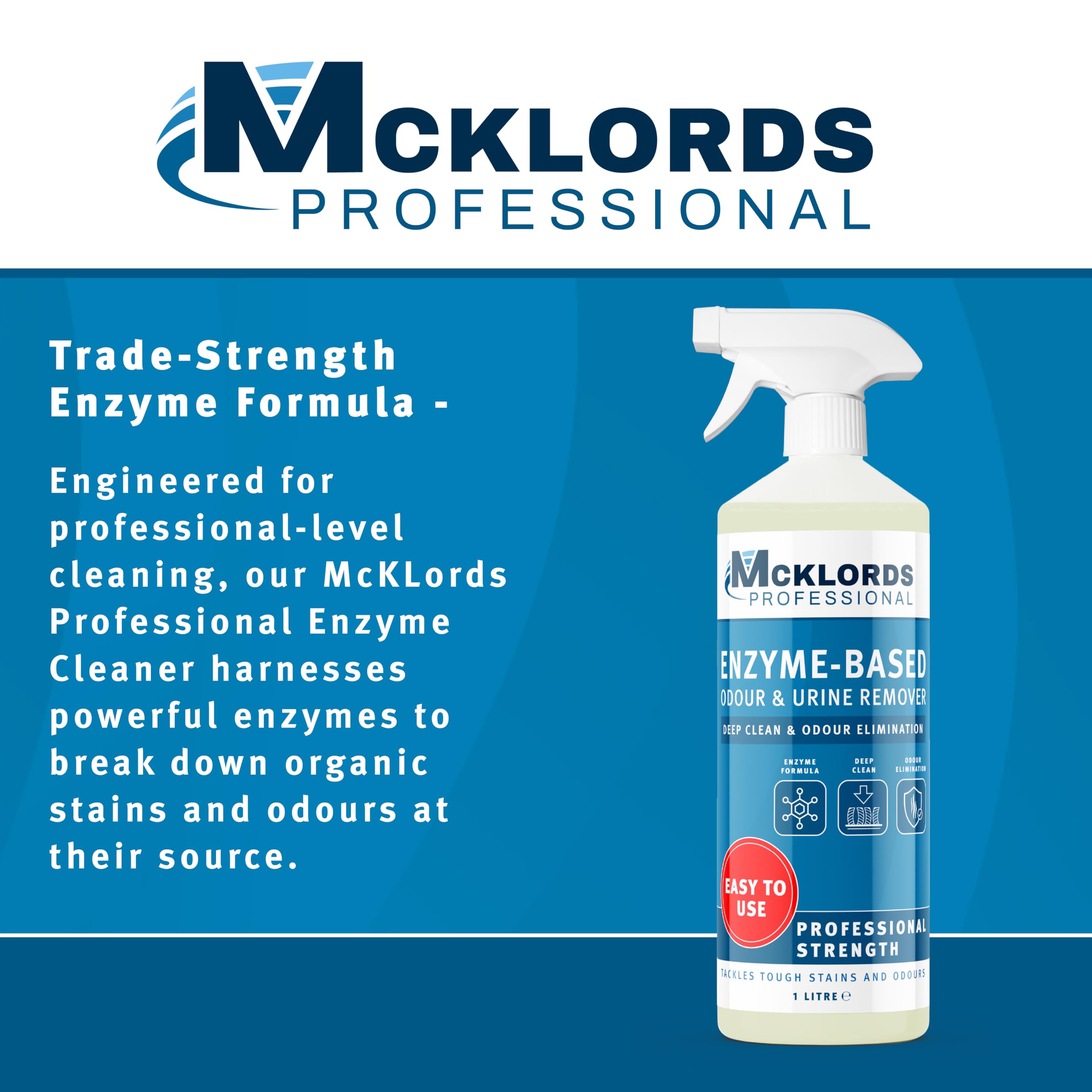 McKlords Professional Enzyme Cleaner - 1L Liquid for Carpet & Upholstery Stain Removal 5