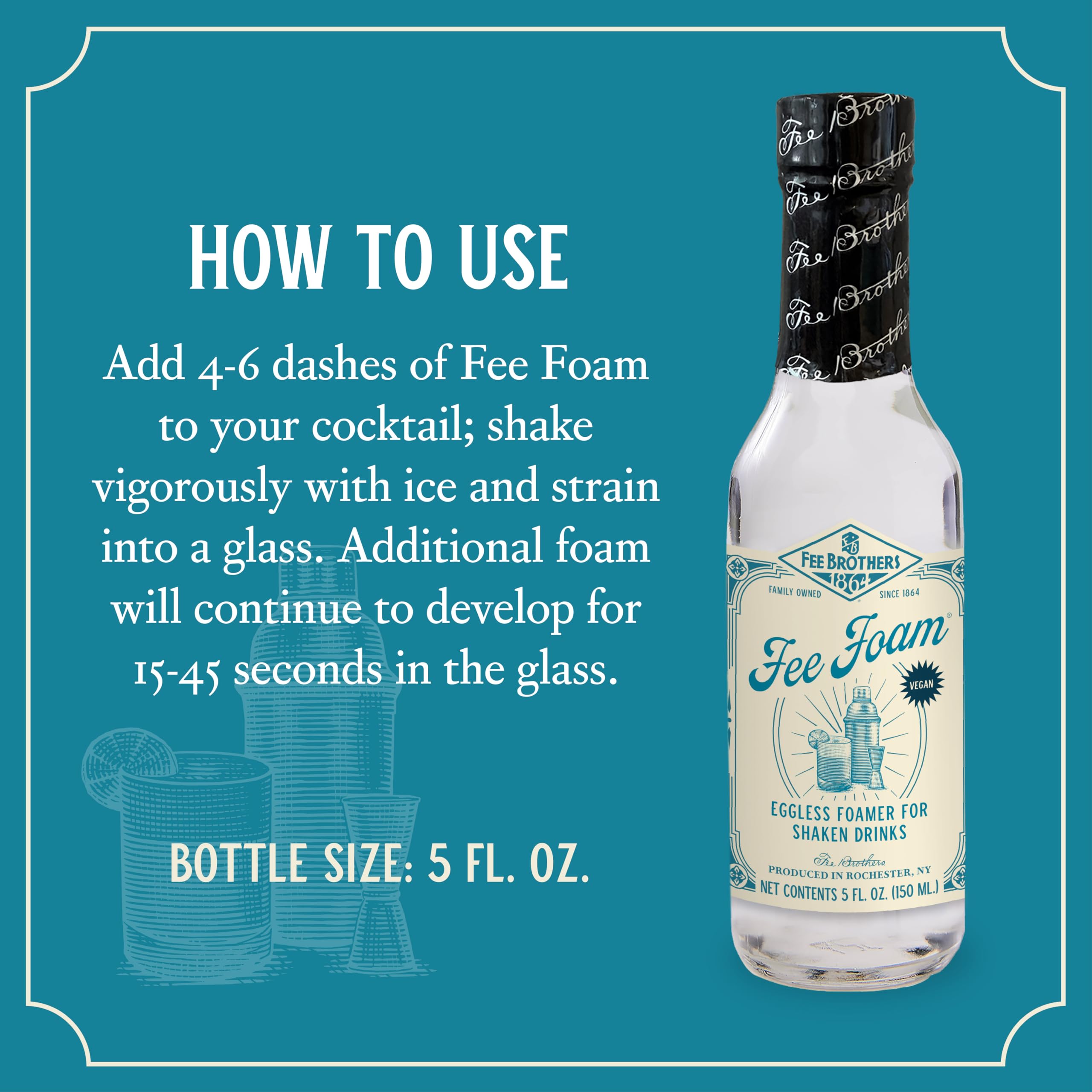 Fee Brothers Fee Foam Bitters - Premium Cocktail Foamer | 15cl | Egg-White Substitute 4