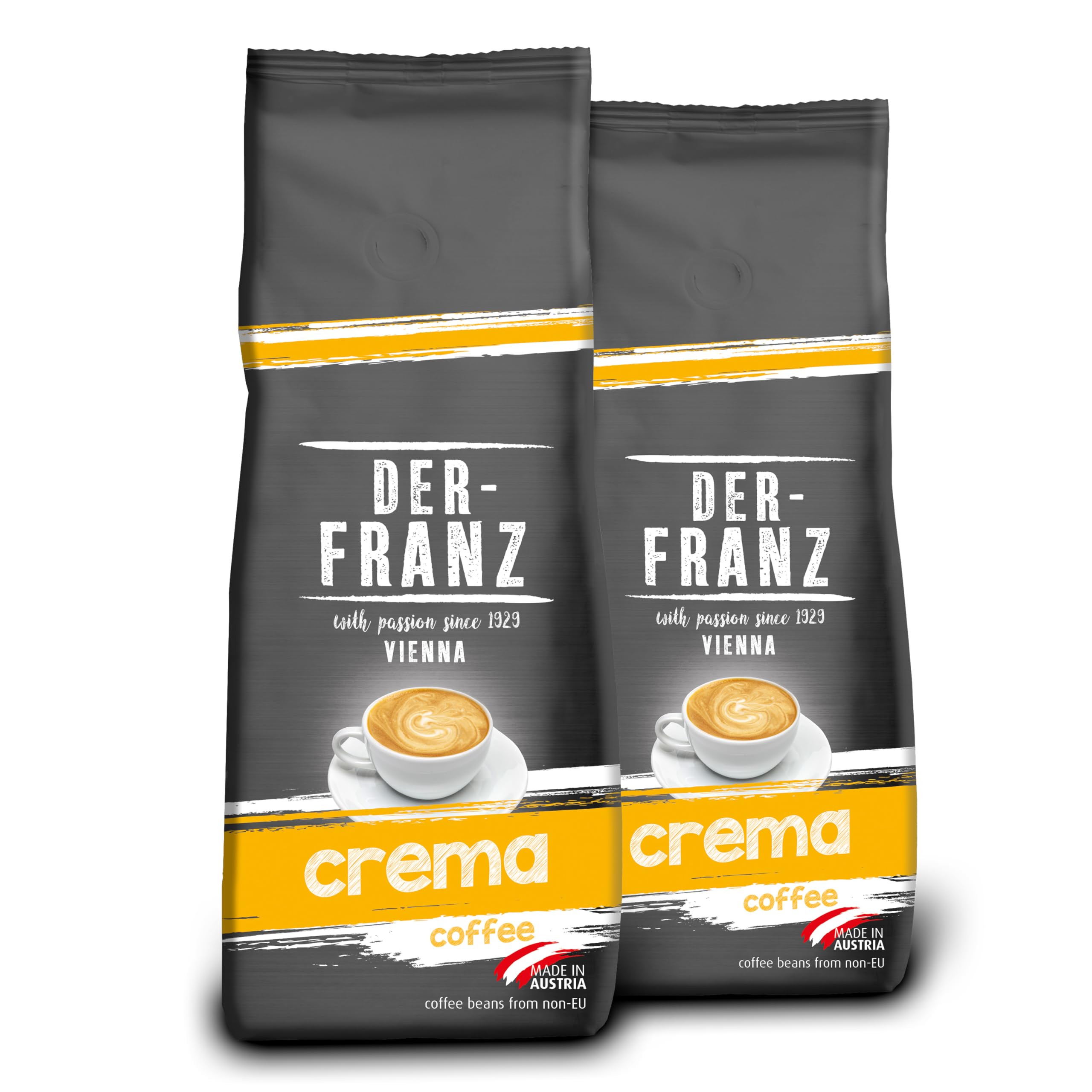 Der-Franz Crema Ground Coffee - 100% Arabica Blend | Intensity 4/5 | 2 x 500g Pack 1
