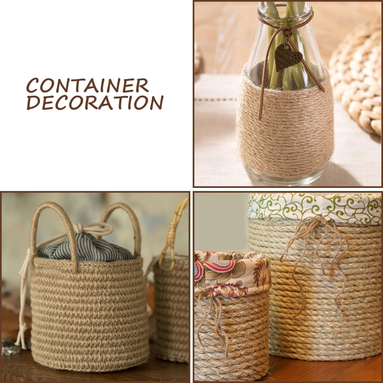 ASelected Natural Jute Rope - 50m x 6mm Durable Sisal Twine for Cat Scratcher Repair & DIY Projects 6