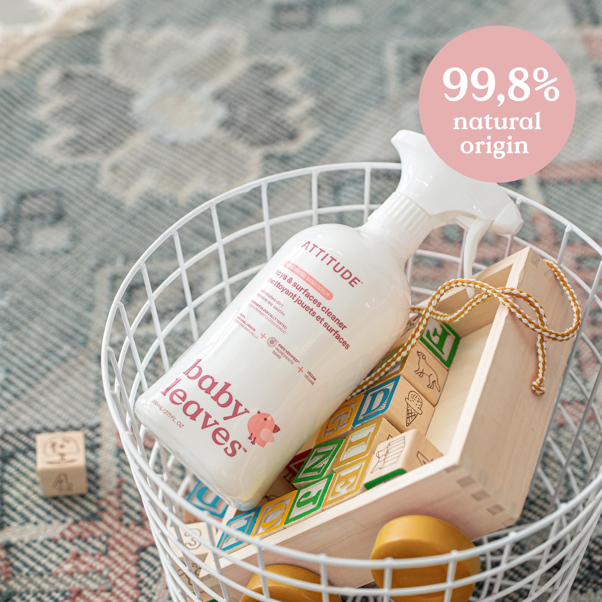ATTITUDE EWG Verified Toy and Surface Cleaner - Unscented, Plant-Based Formula | 800 ml Spray 2