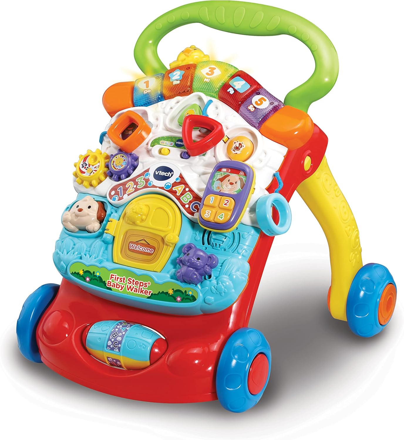 VTech First Steps Baby Walker – 2-in-1-Aktivitätscenter mit Lichtern, Geräuschen und Formsortierer für Kinder ab 9 Monaten