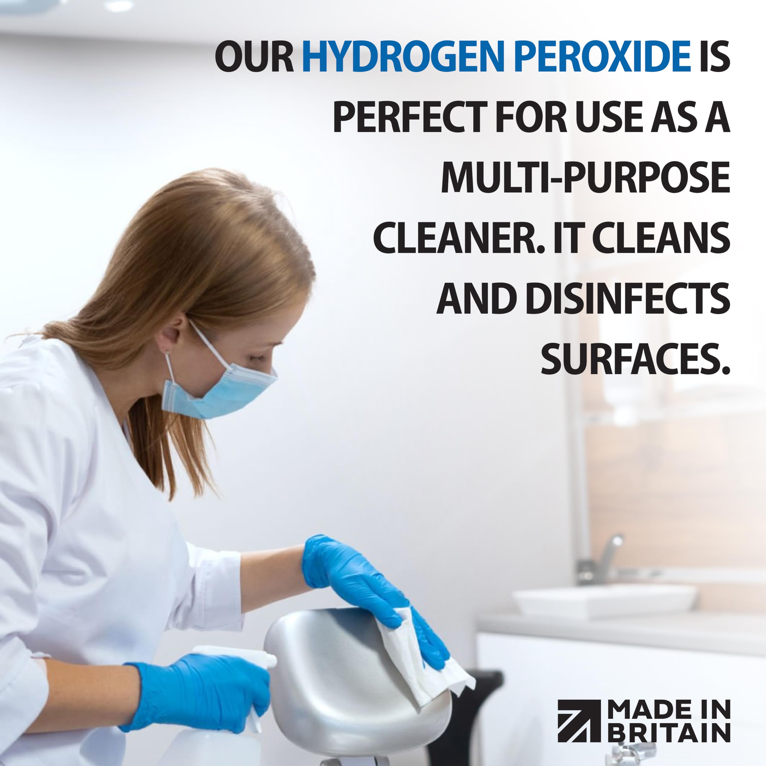 ChemLab Hydrogen Peroxide 6% Solution - Multi-Purpose Disinfectant Cleaner | 500ml Liquid 2