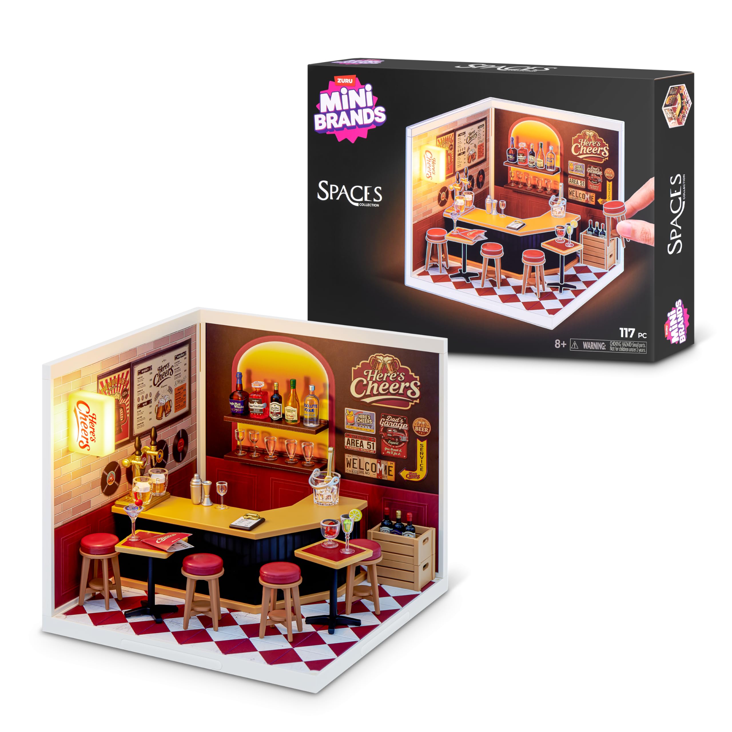 Mini Brands Spaces Here's Cheers Playset - Build Your Own Mini World | Plastic | Ages 3+ 1
