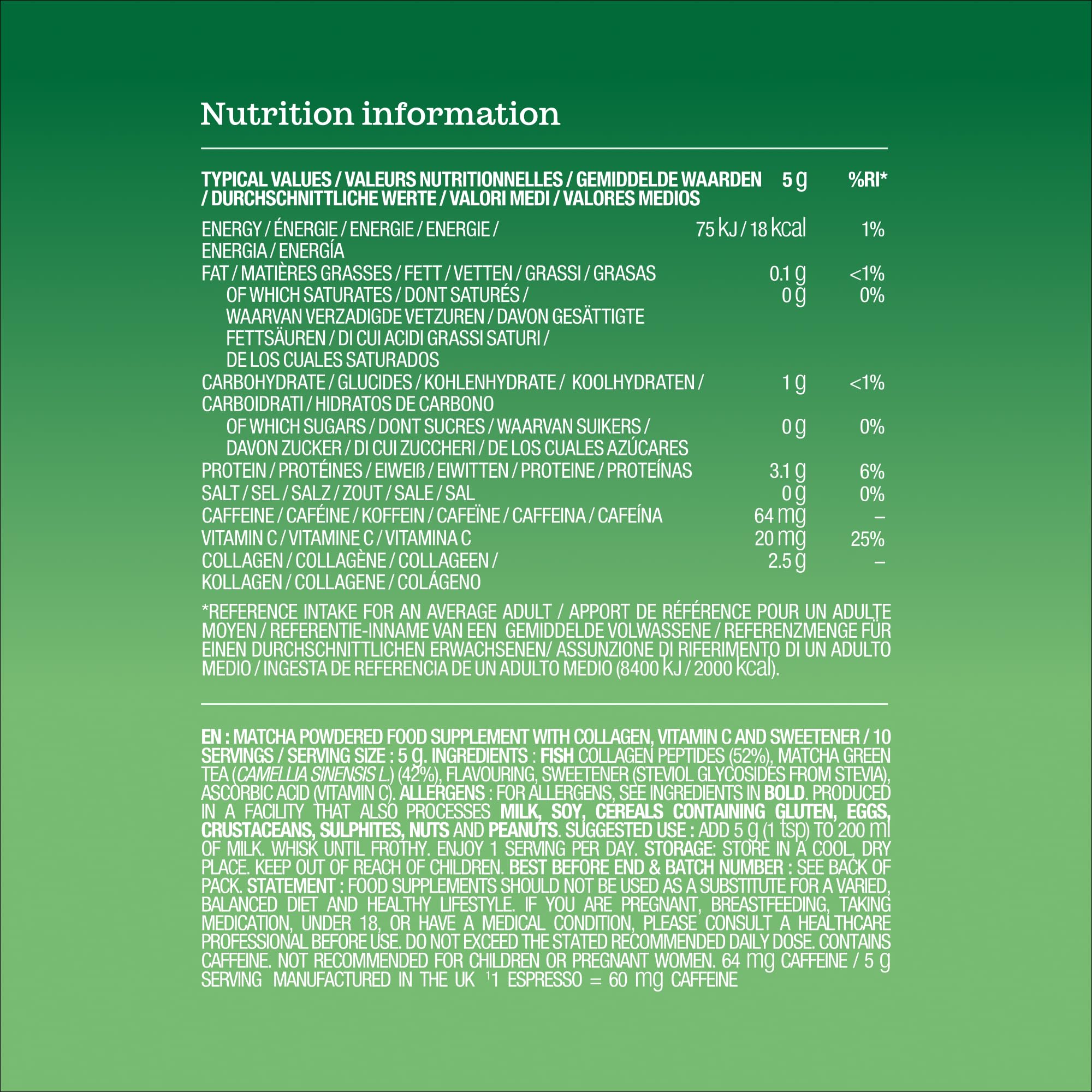 Free Soul x PerfectTed Matcha Collagen Powder - 7 Sachets (5g Each) | Low Sugar 9