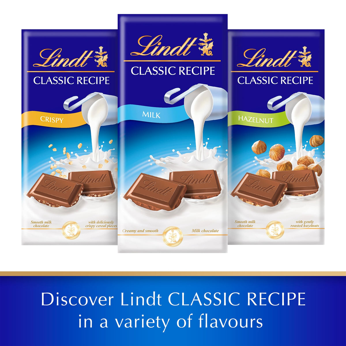 Lindt Classic Recipe Milk Chocolate Bar - 100g