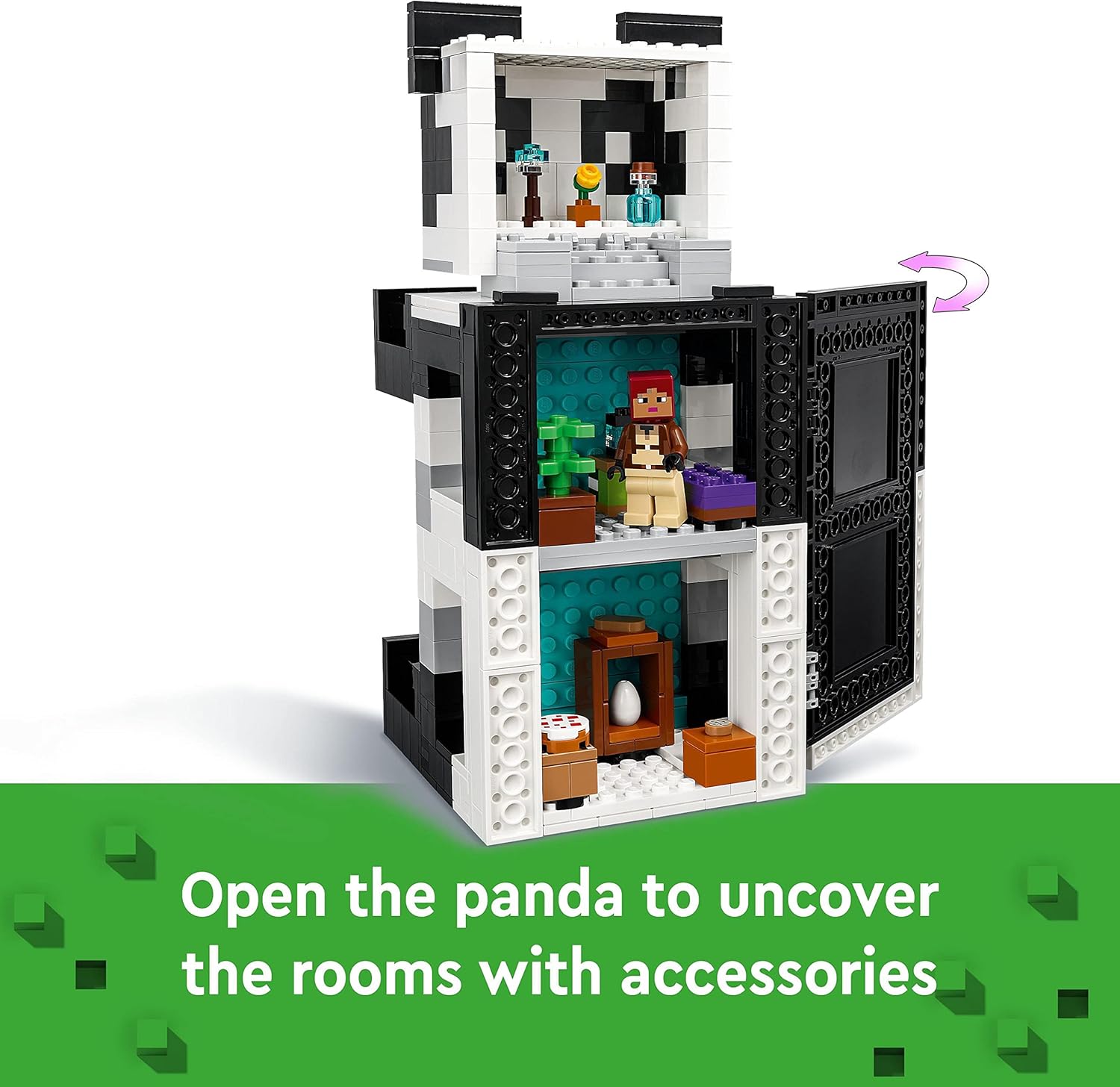 LEGO 21245 Minecraft The Panda Haven Set - 3-Floor Movable Panda House Playset for Kids 8+ 4