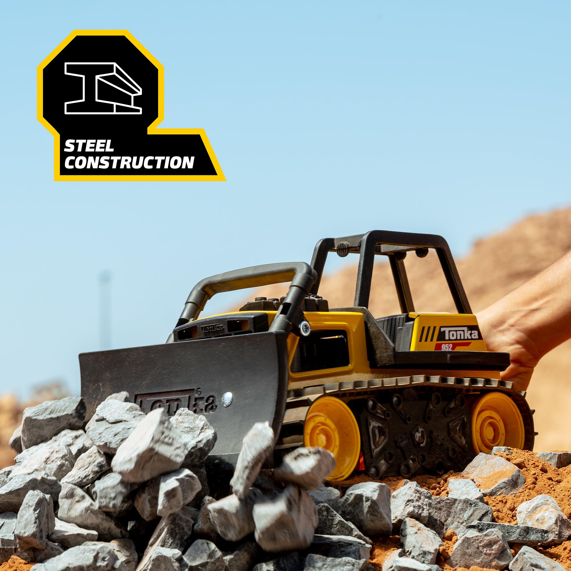 Tonka Steel Classics Bulldozer - Heavy Steel Construction | Ages 3+ | Yellow/Black