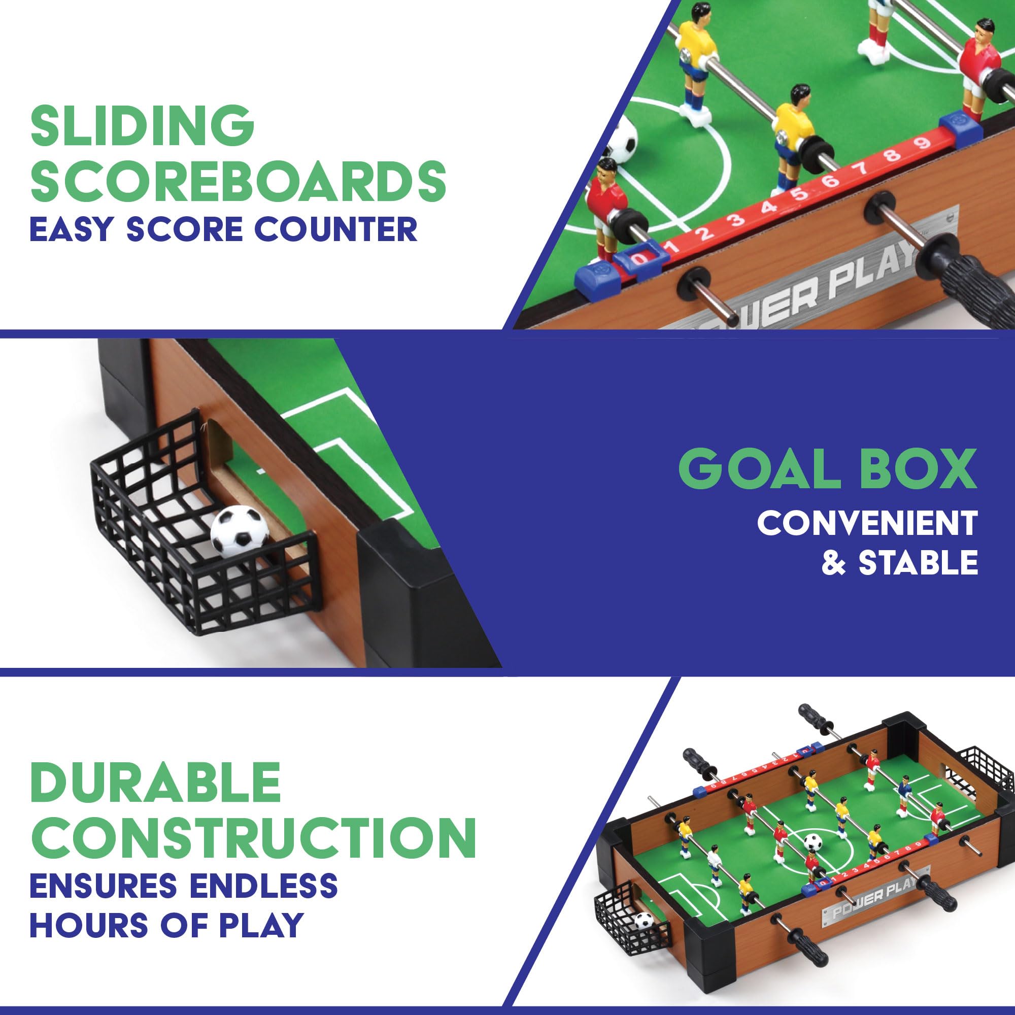 Power Play Table Top Football Game - Wooden, Portable, 12 Players | Ages 5+ 5