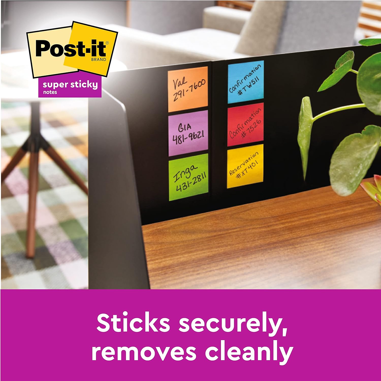 Post-it Super Sticky Notes Playful Color Collection, Pack of 6 Pads, 90 Sheets p 7