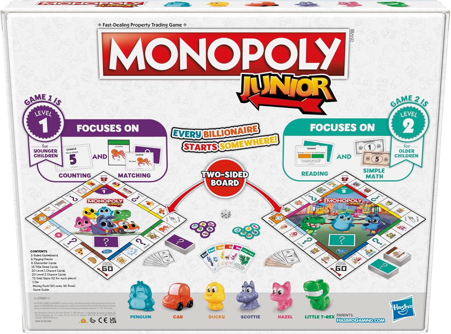 Monopoly Junior Board Game, 2-Sided Gameboard, 2 Games in 1 9