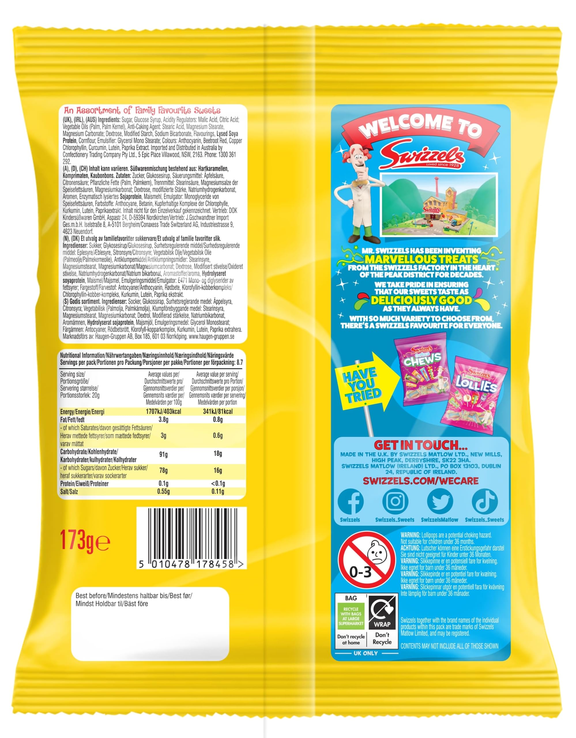 Swizzels Scrumptious Mixed Bag of Chewy Sweets & Lollies - Vegan Friendly, 173g 2