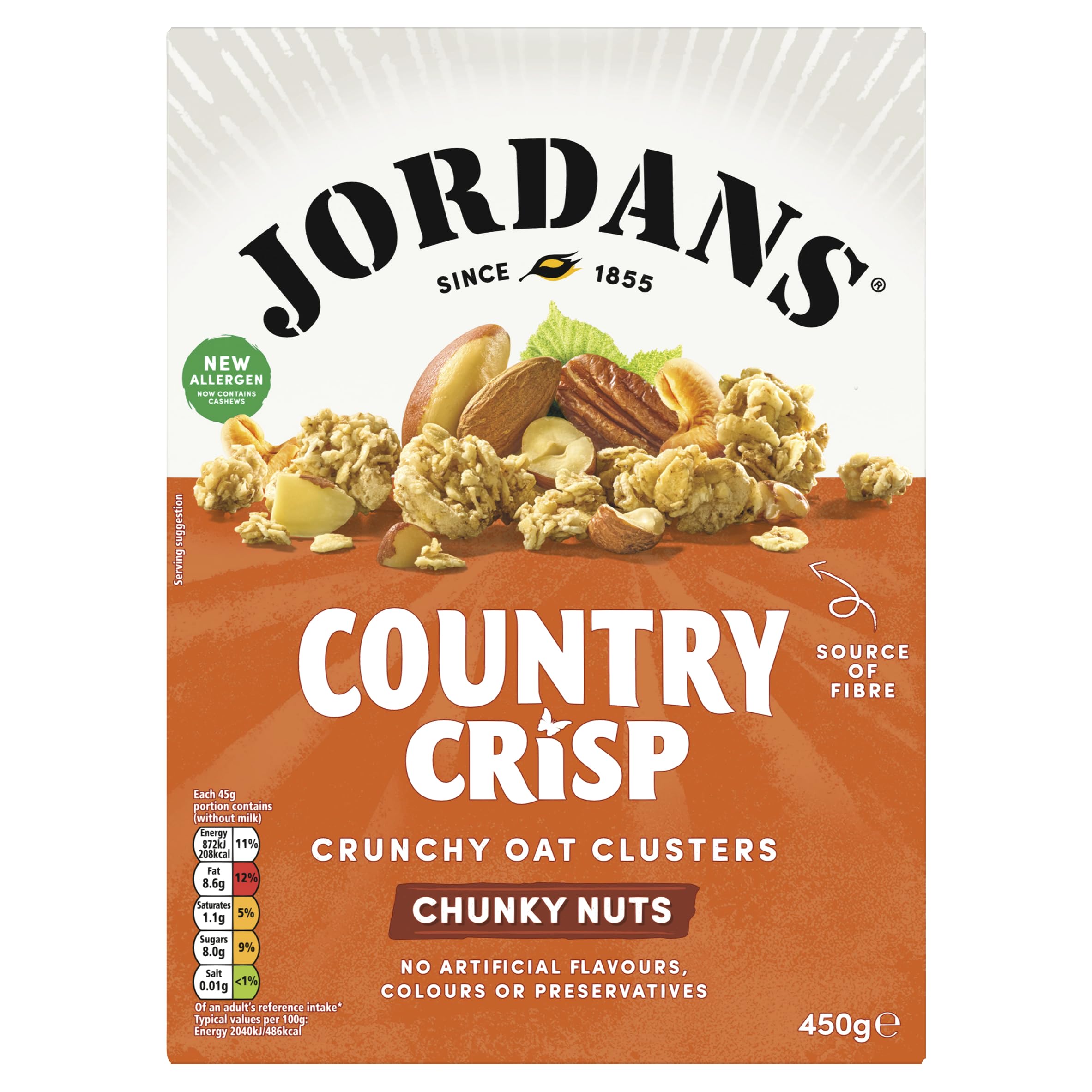 JORDANS Country Crisp Chuncky Nuts Cereal - Oat & Barley Clusters with Mixed Nuts | 450g 1