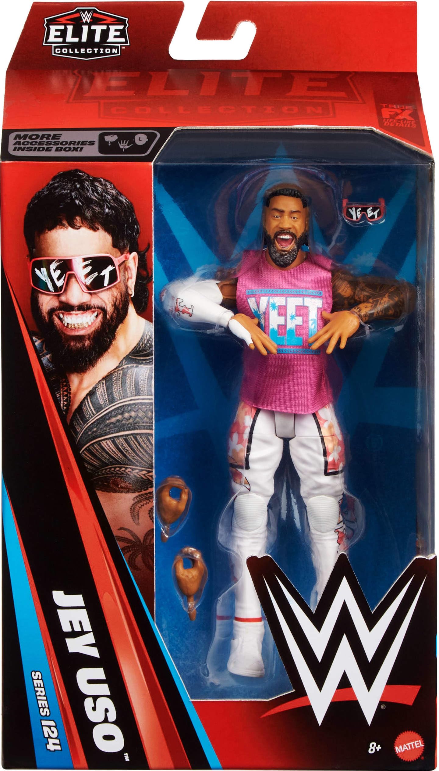 Mattel WWE Elite Action Figure Jey Uso - 6-inch Scale | 25 Points of Articulation | Series #124 2