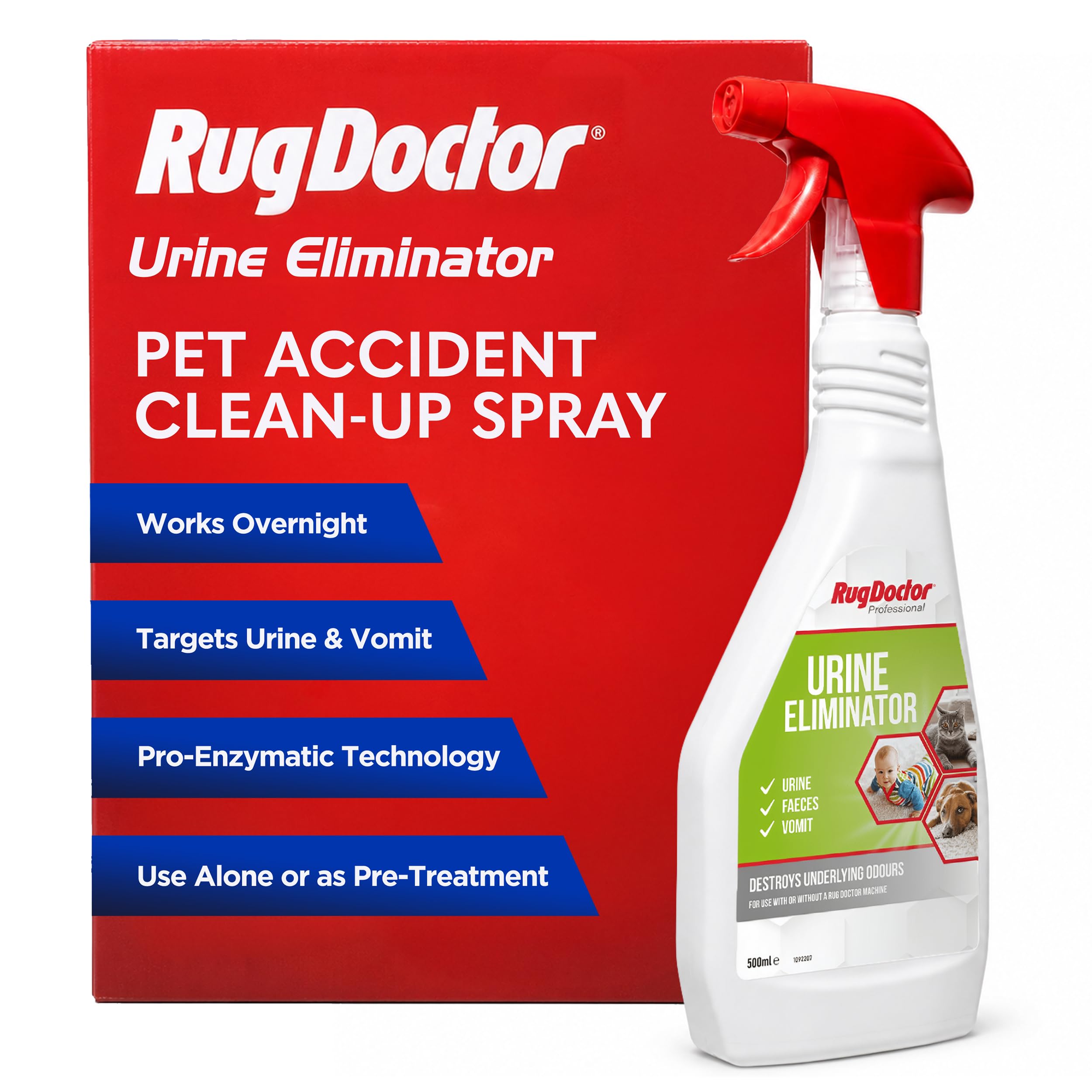 Rug Doctor Urine Eliminator Enzyme Cleaner - 500ml for Pet Accidents & Pre-Treatment