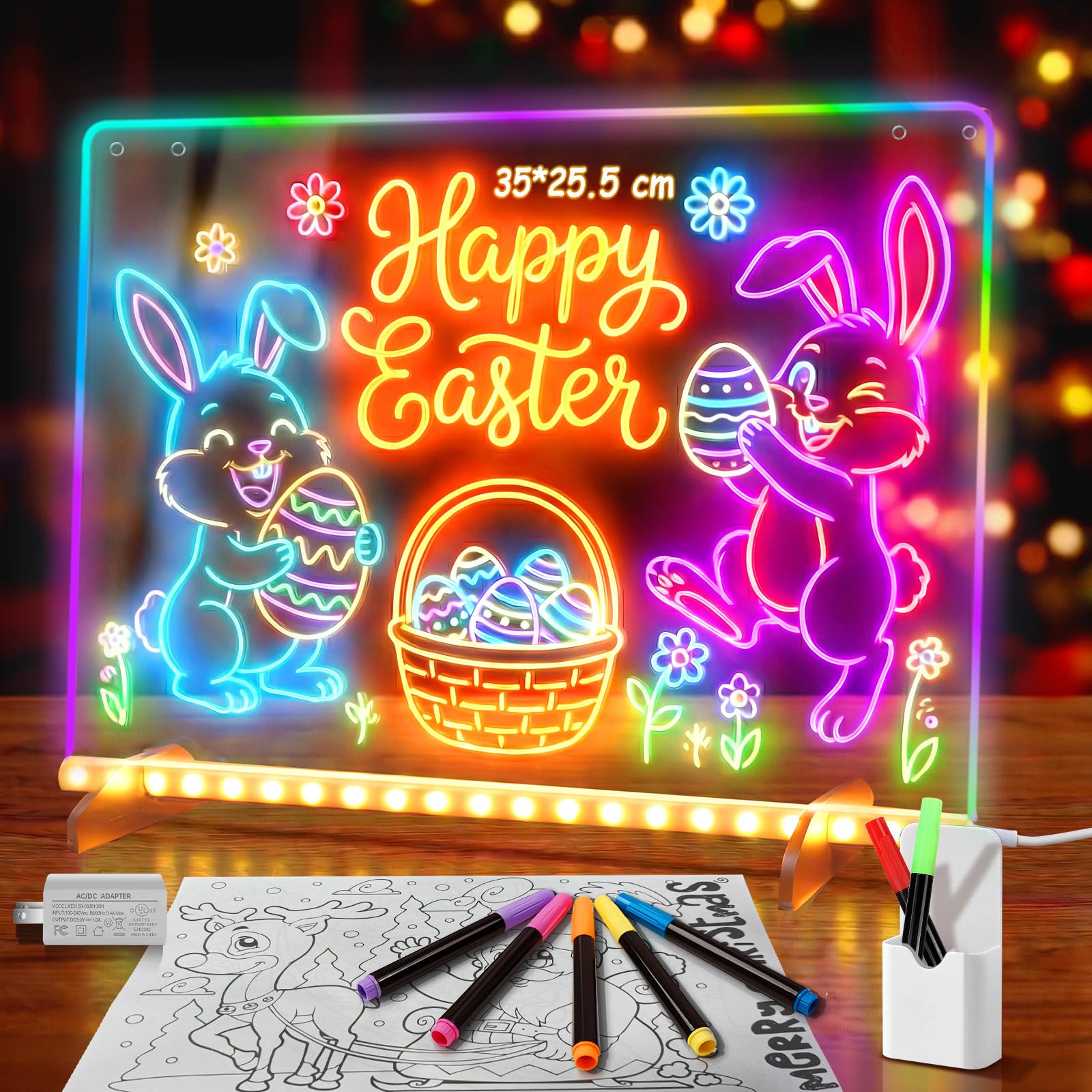 Ortizan LED Drawing Board - 13 Light Modes, Large Acrylic Surface | 35x25cm | Scratch Resistant