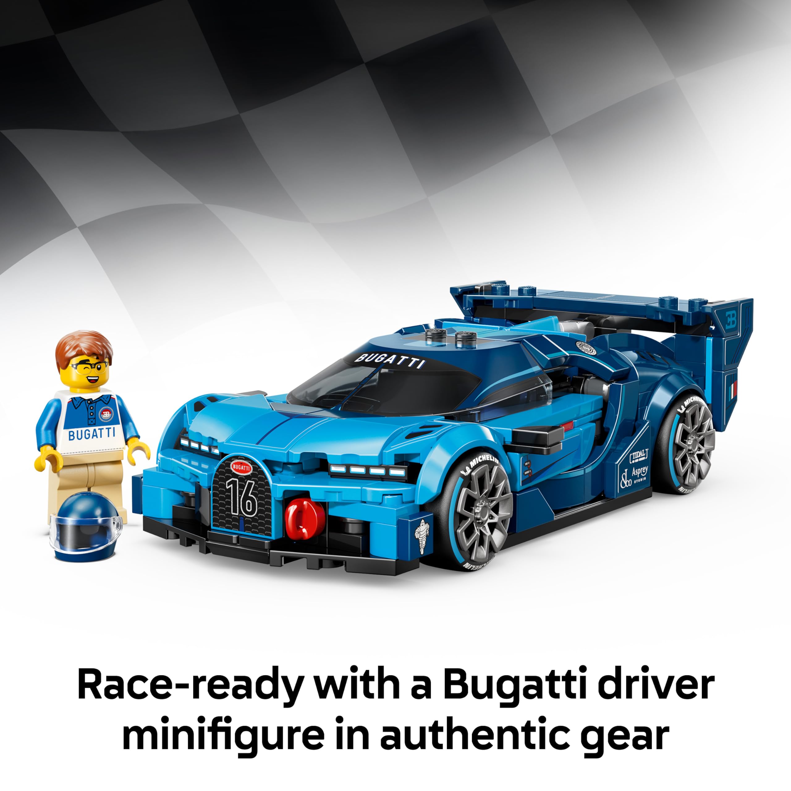 LEGO Speed Champions Bugatti Vision GT Hyper Sports Car Model Kit Toy | 284 Pieces | Ages 9+ 5