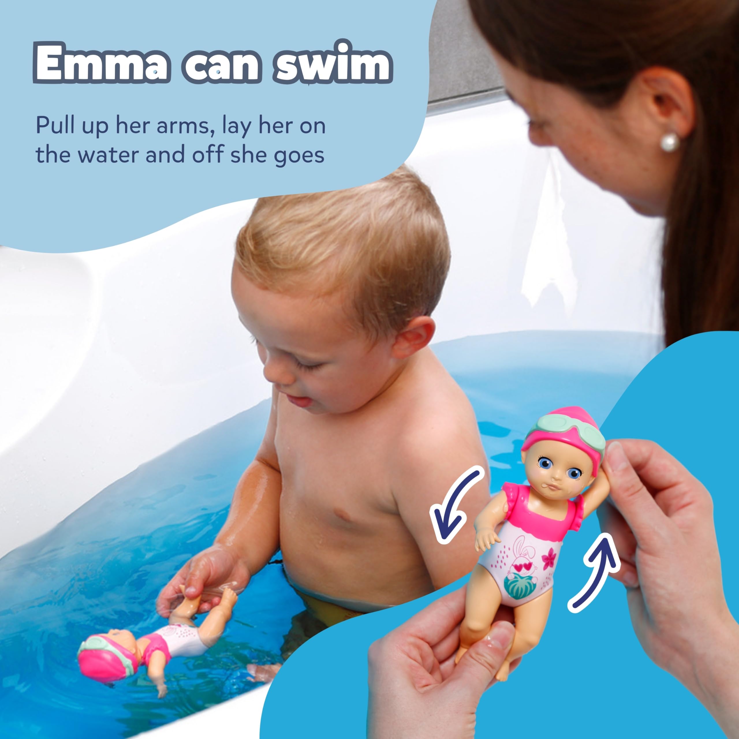 BABY born Splish Splash Emma Swimming Doll - Wind Up Mechanism | Ages 3+ | Pink 3