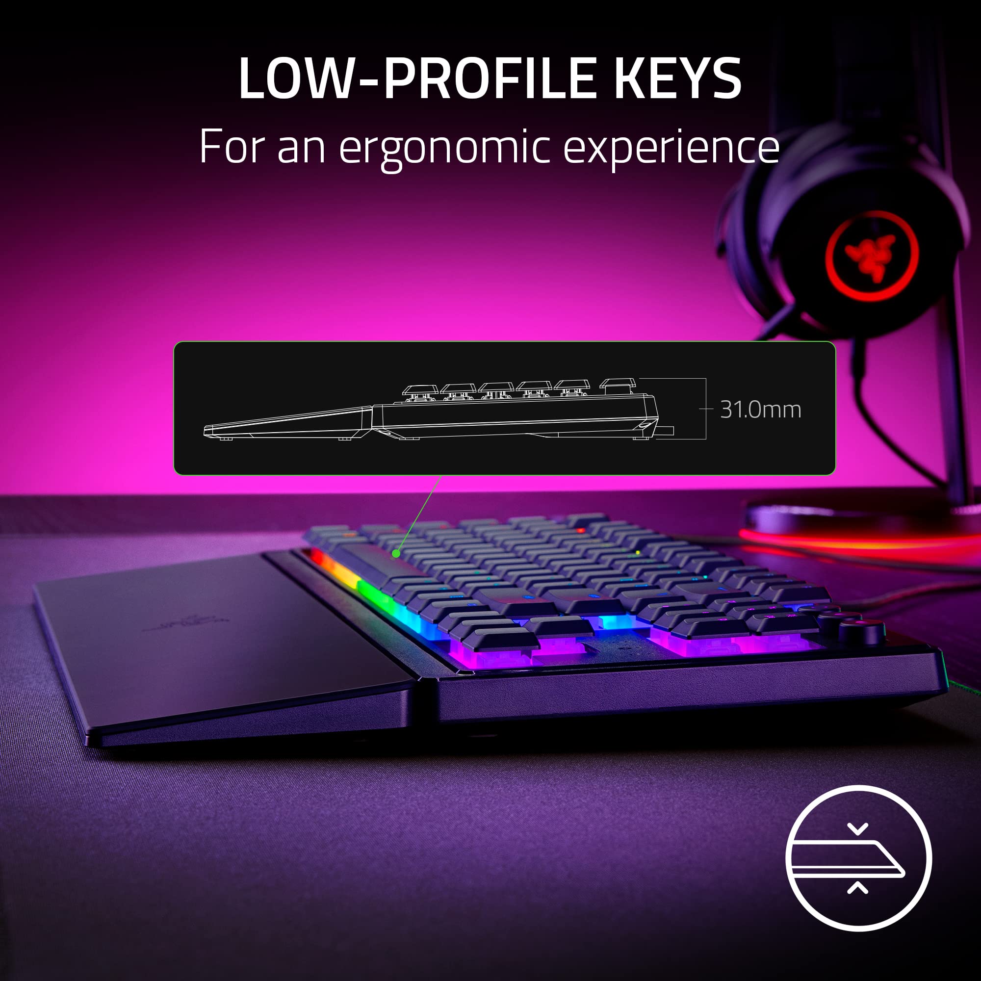 Razer Ornata V3 Tenkeyless Gaming Keyboard - Mecha-Membrane Switches, RGB Backlighting, Magnetic Wrist Rest, UK Layout 7