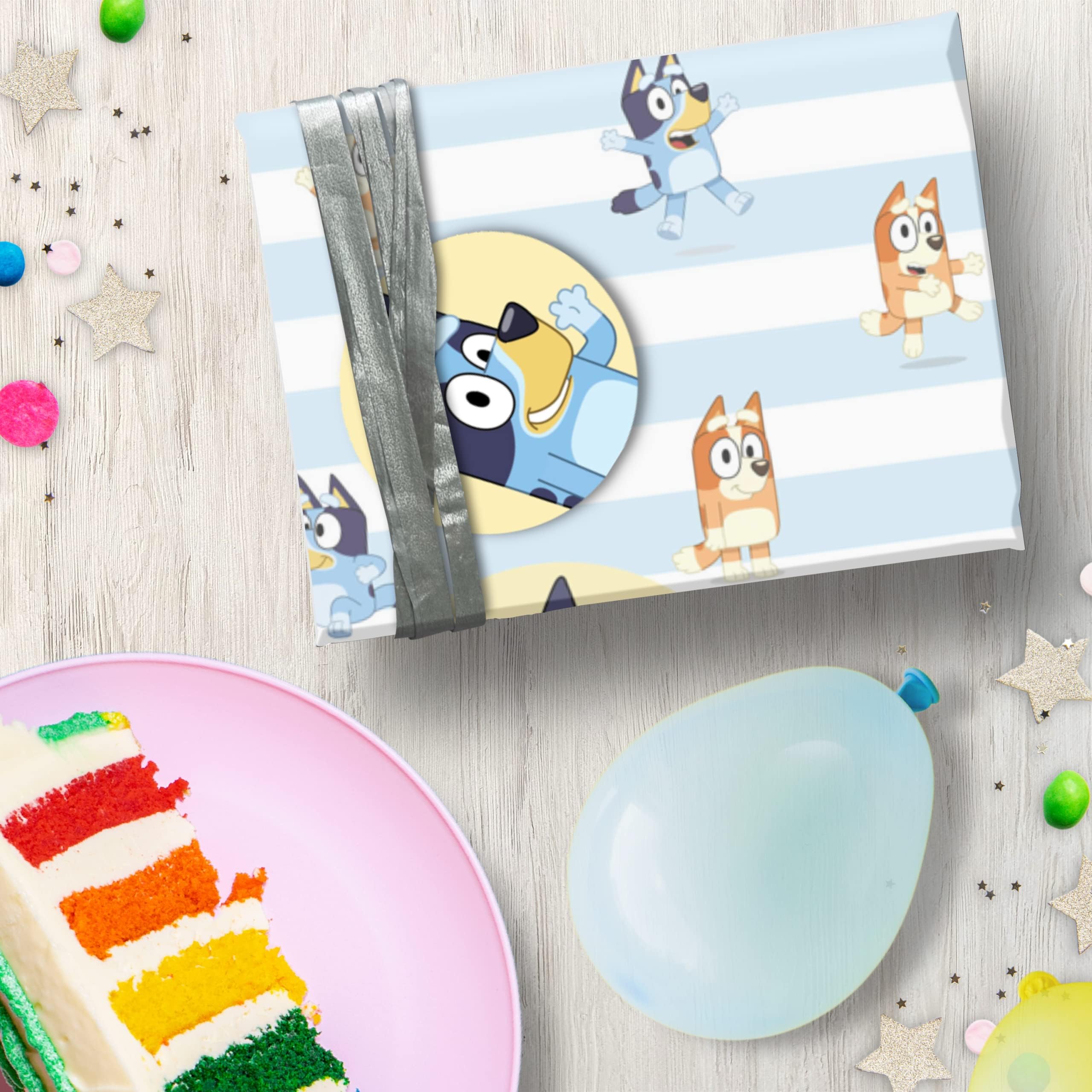 Danilo Promotions Bluey Gift Wrapping Paper 2 Pack (4 Sheets) with Tags | 70cm x 50cm 7