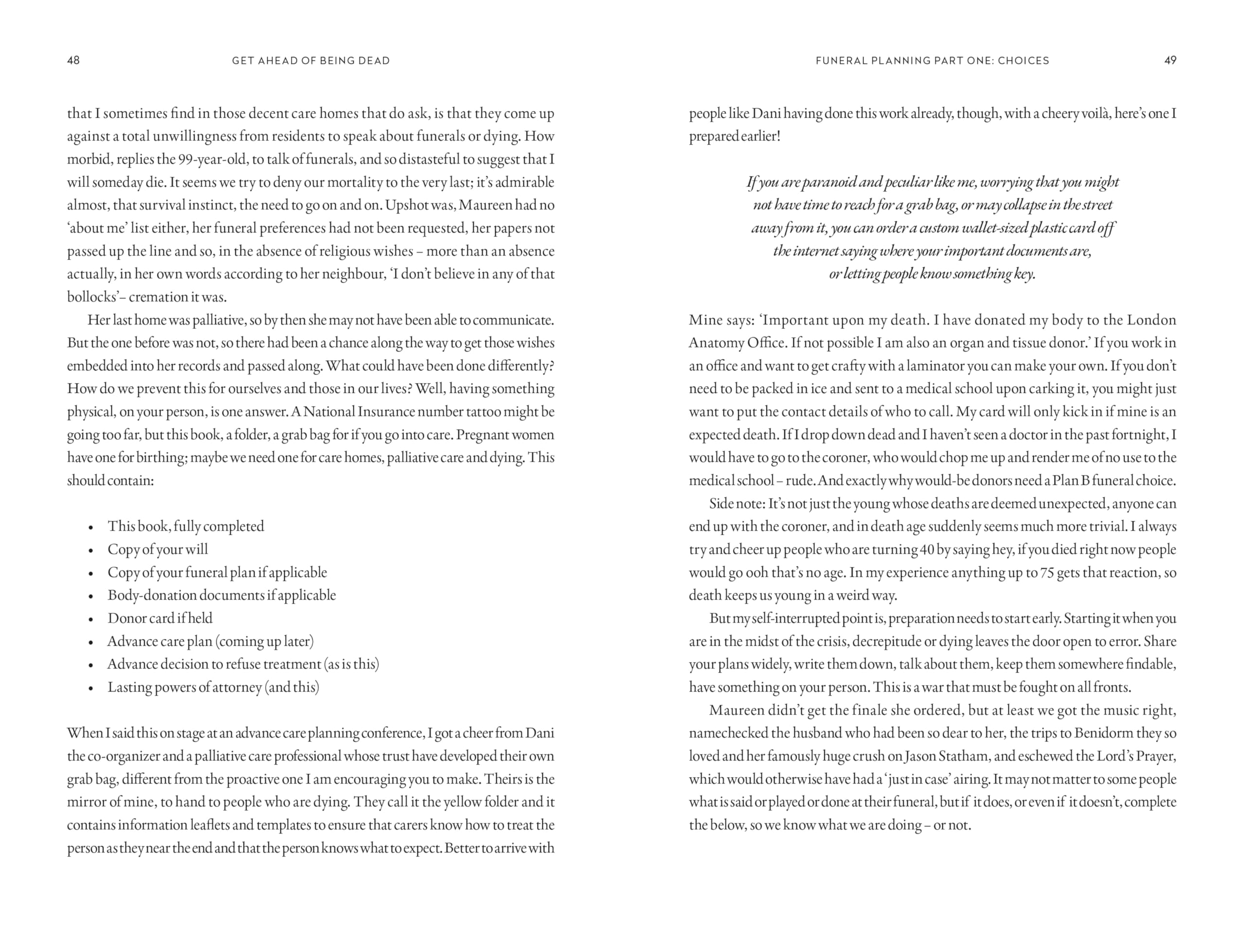 Get Ahead of Being Dead: Your Handy Planner for the End of Life by Evie King | Paperback | 208 pages 6