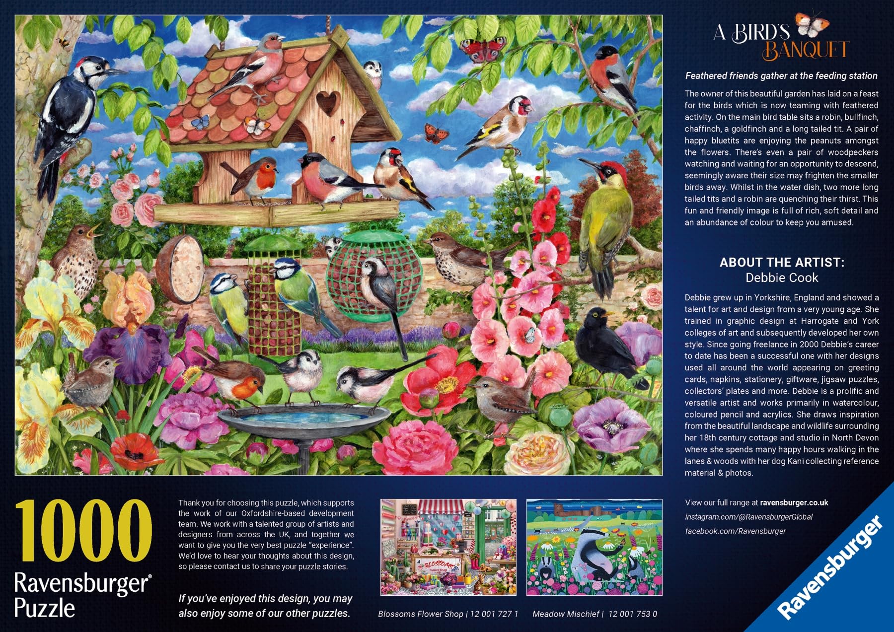Ravensburger The Birds' Banquet 1000 Piece Jigsaw Puzzle – Debbie Cook Wild 4