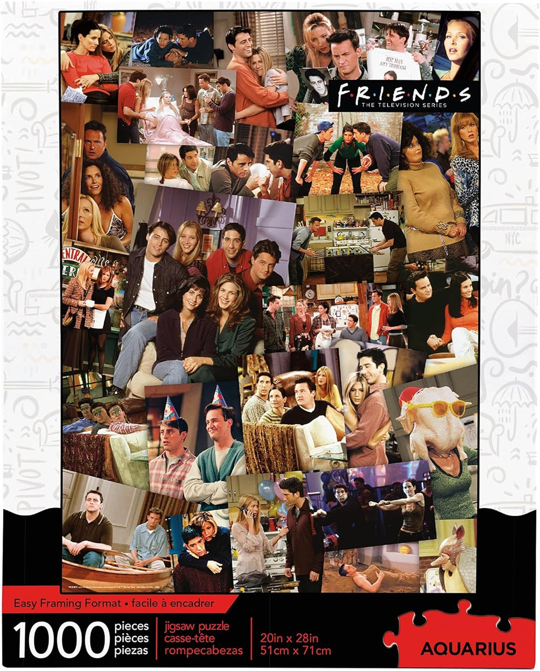 AQUARIUS 65364 Friends Collage 1000 Piece Jigsaw Puzzle - Officially Licensed Friends Merchandise, Premium Quality Puzzle for Fans, Family Game Night, and Collectors