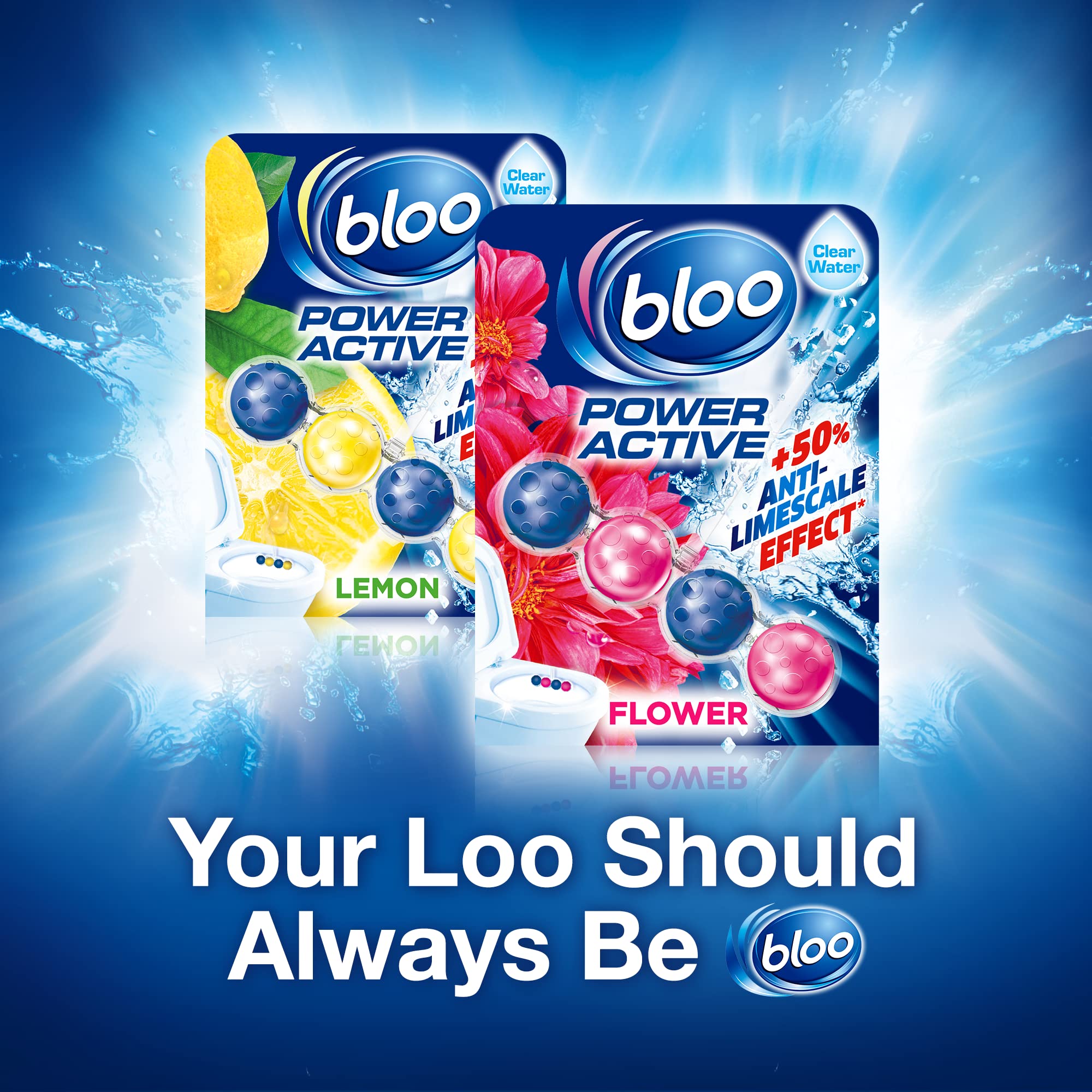 Bloo Power Active Fresh Flowers Toilet Rim Block (50g) 15
